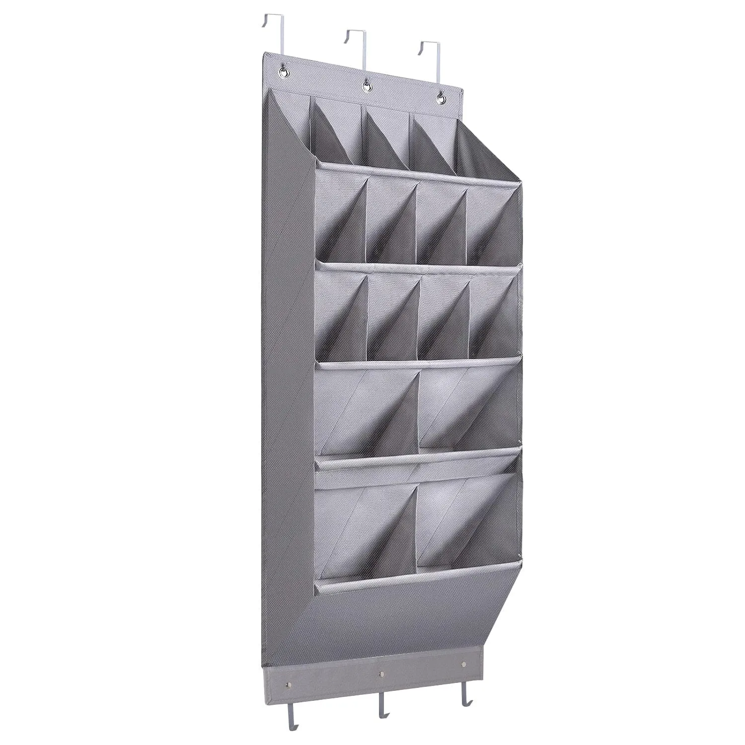 16 Pockets Over The Door Shoe Organizer 5 Tier with 6 Hooks