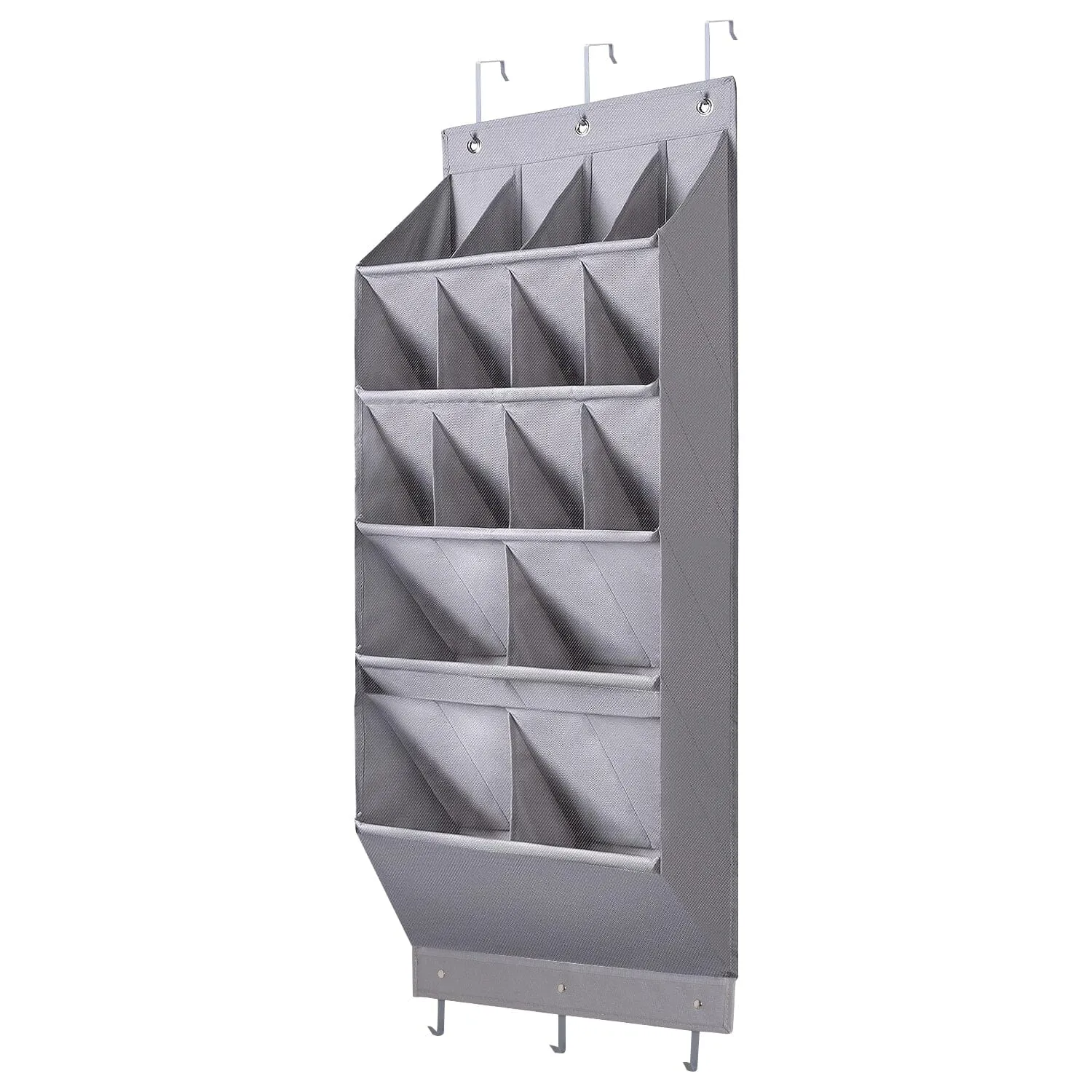 16 Pockets Over The Door Shoe Organizer 5 Tier with 6 Hooks