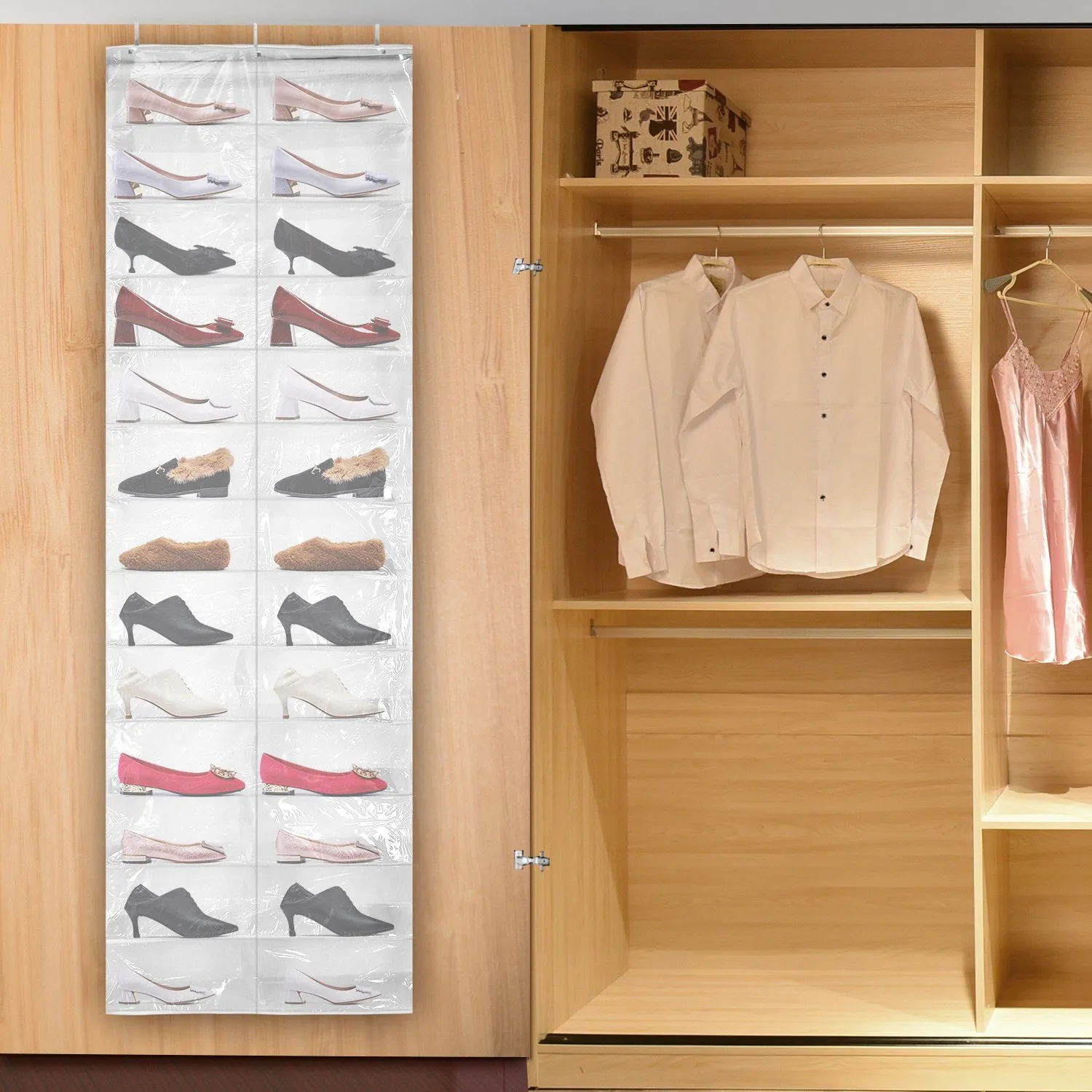 26 Pockets Over the Door Shoe Rack