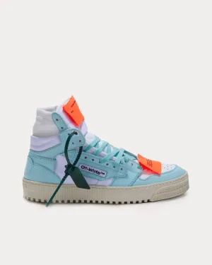 3.0 Off Court Leather White / Light Blue High Top Sneakers