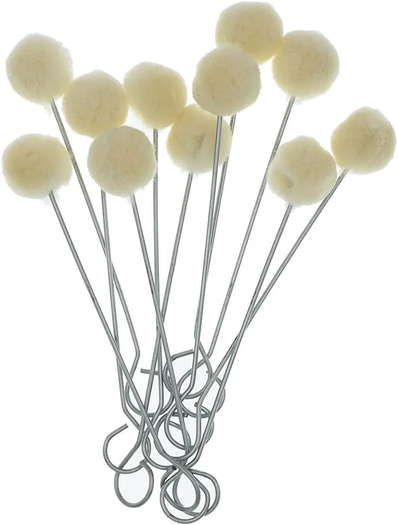 50 Pieces Wool Daubers Ball Brush Leather Dye Dauber Dyeing Applicator with Metal Handle for DIY Crafts Projects