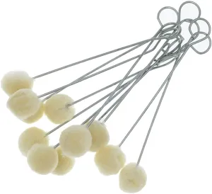 50 Pieces Wool Daubers Ball Brush Leather Dye Dauber Dyeing Applicator with Metal Handle for DIY Crafts Projects