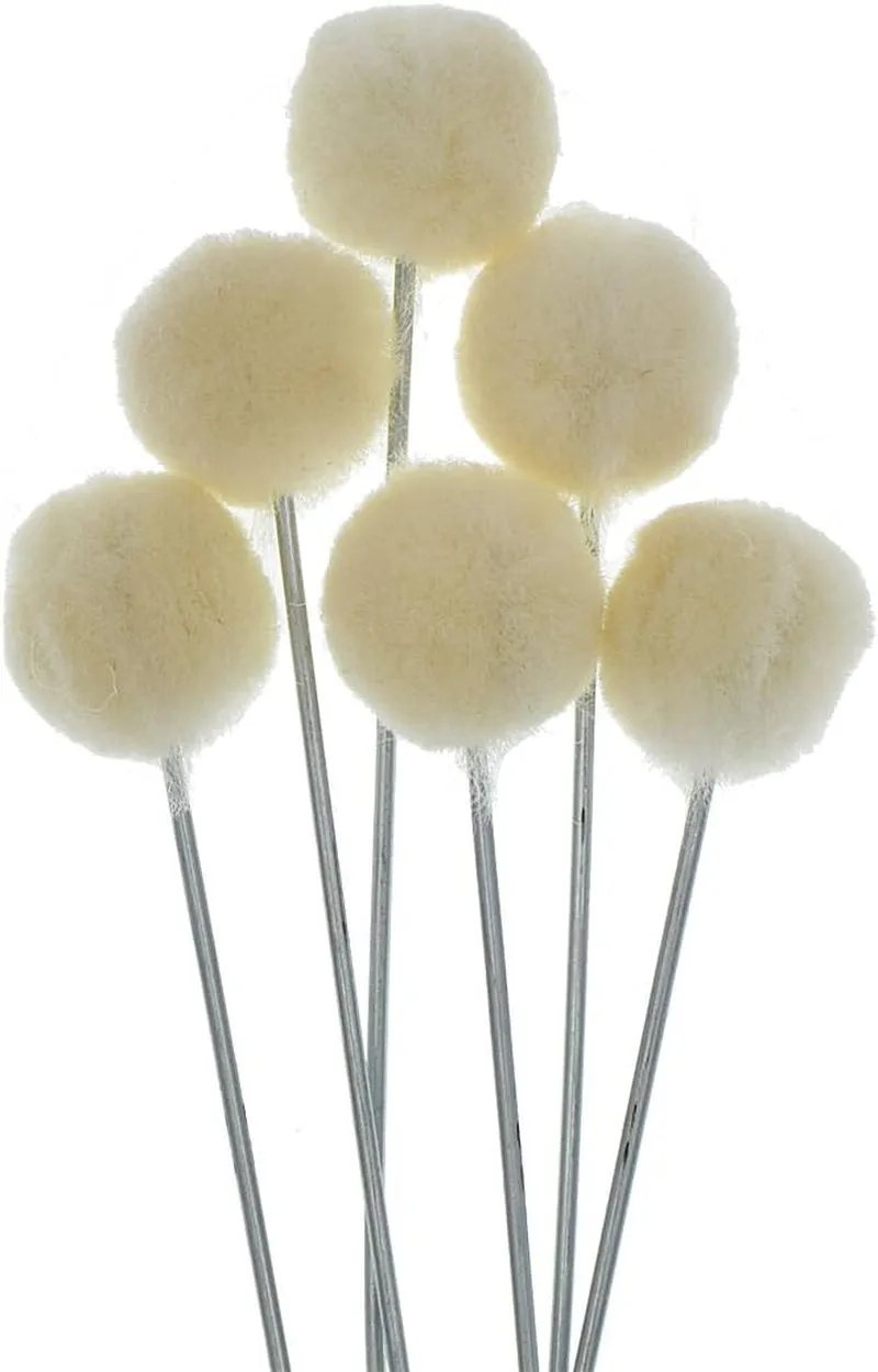 50 Pieces Wool Daubers Ball Brush Leather Dye Dauber Dyeing Applicator with Metal Handle for DIY Crafts Projects