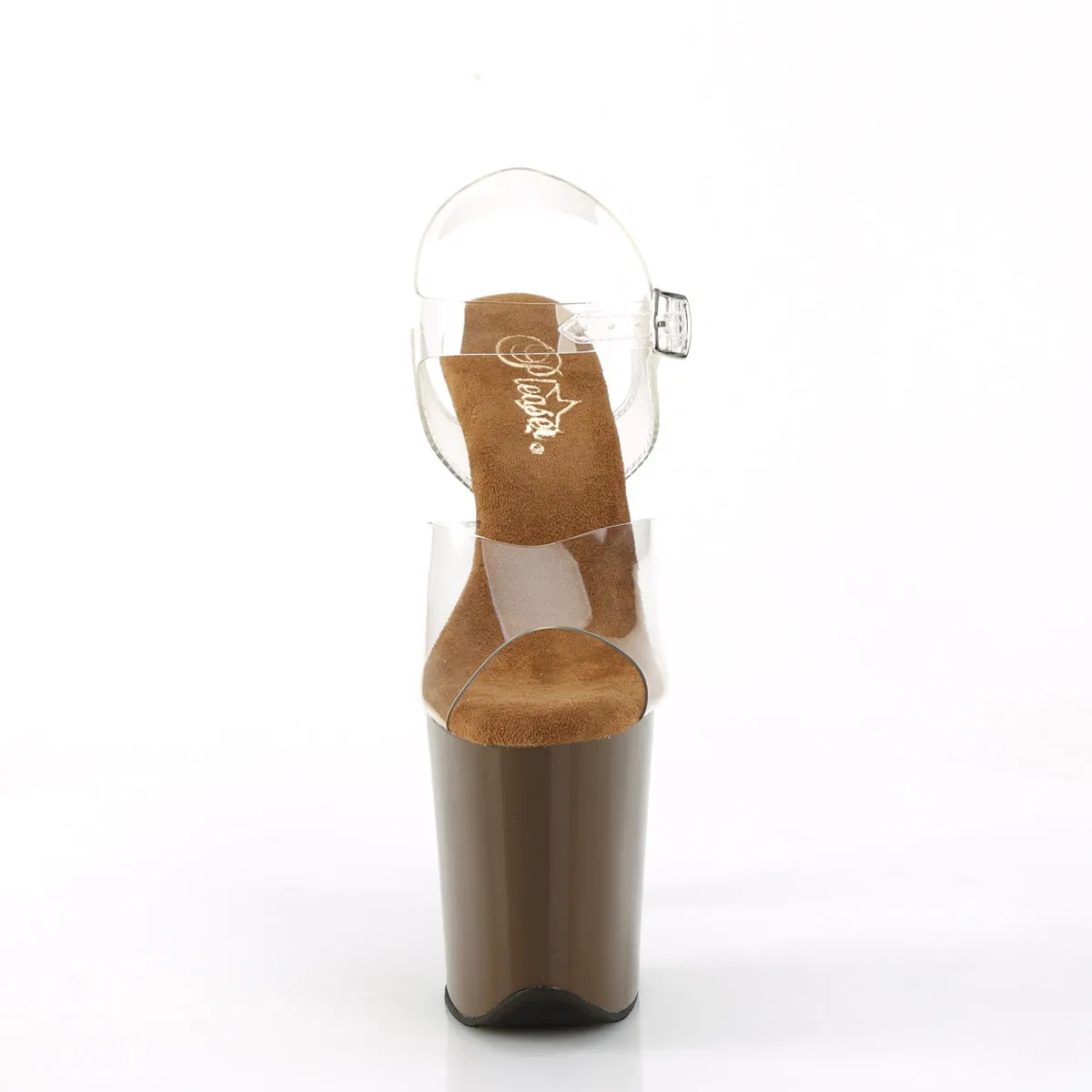 8 Inch Heel FLAMINGO-808 Clear-Mocha