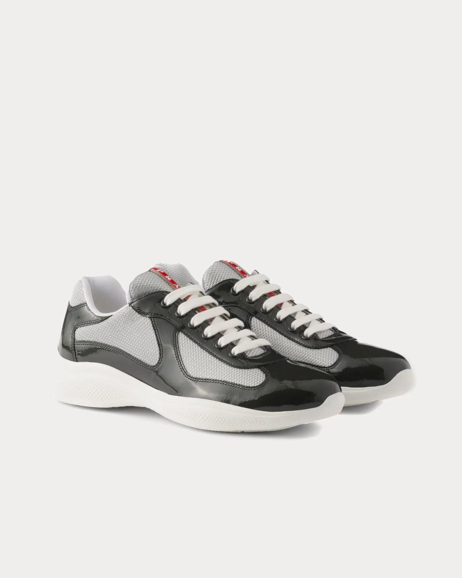 America's Cup Patent Leather Anthracite Grey / Silver Low Top Sneakers