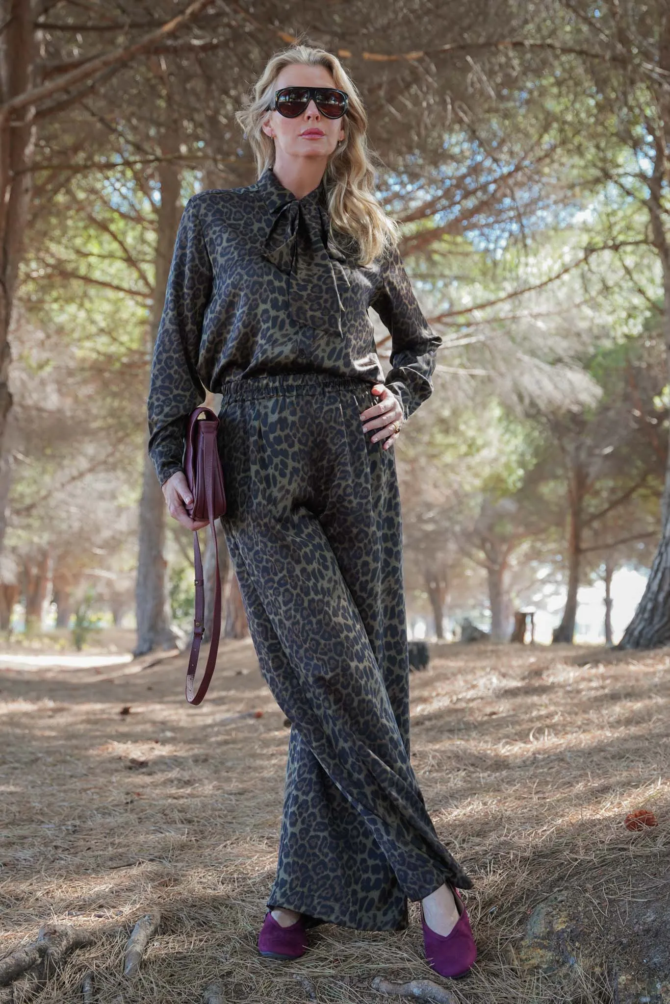 Animal Print Tie Shirt