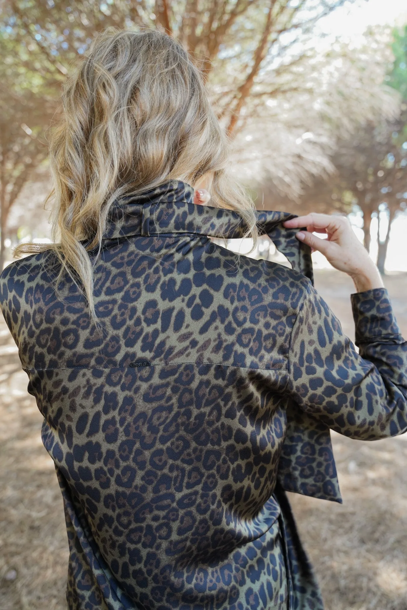 Animal Print Tie Shirt