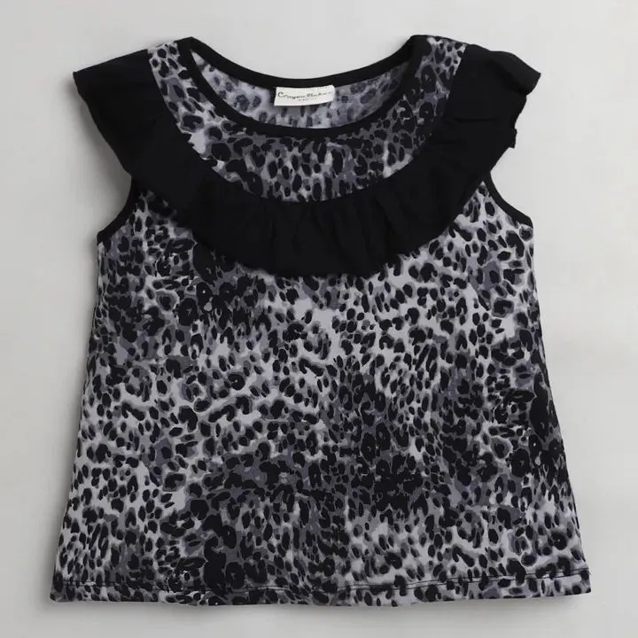 Animal Print Yoke Frill Set