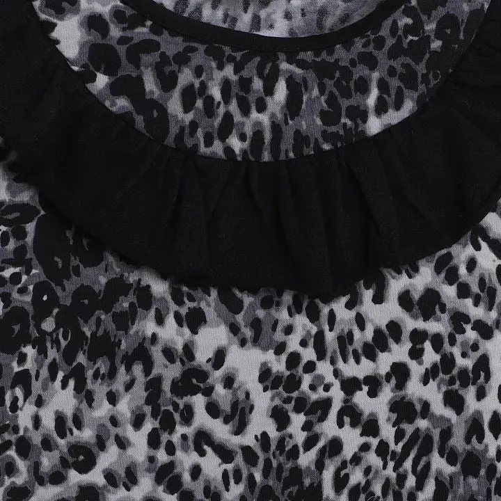 Animal Print Yoke Frill Set