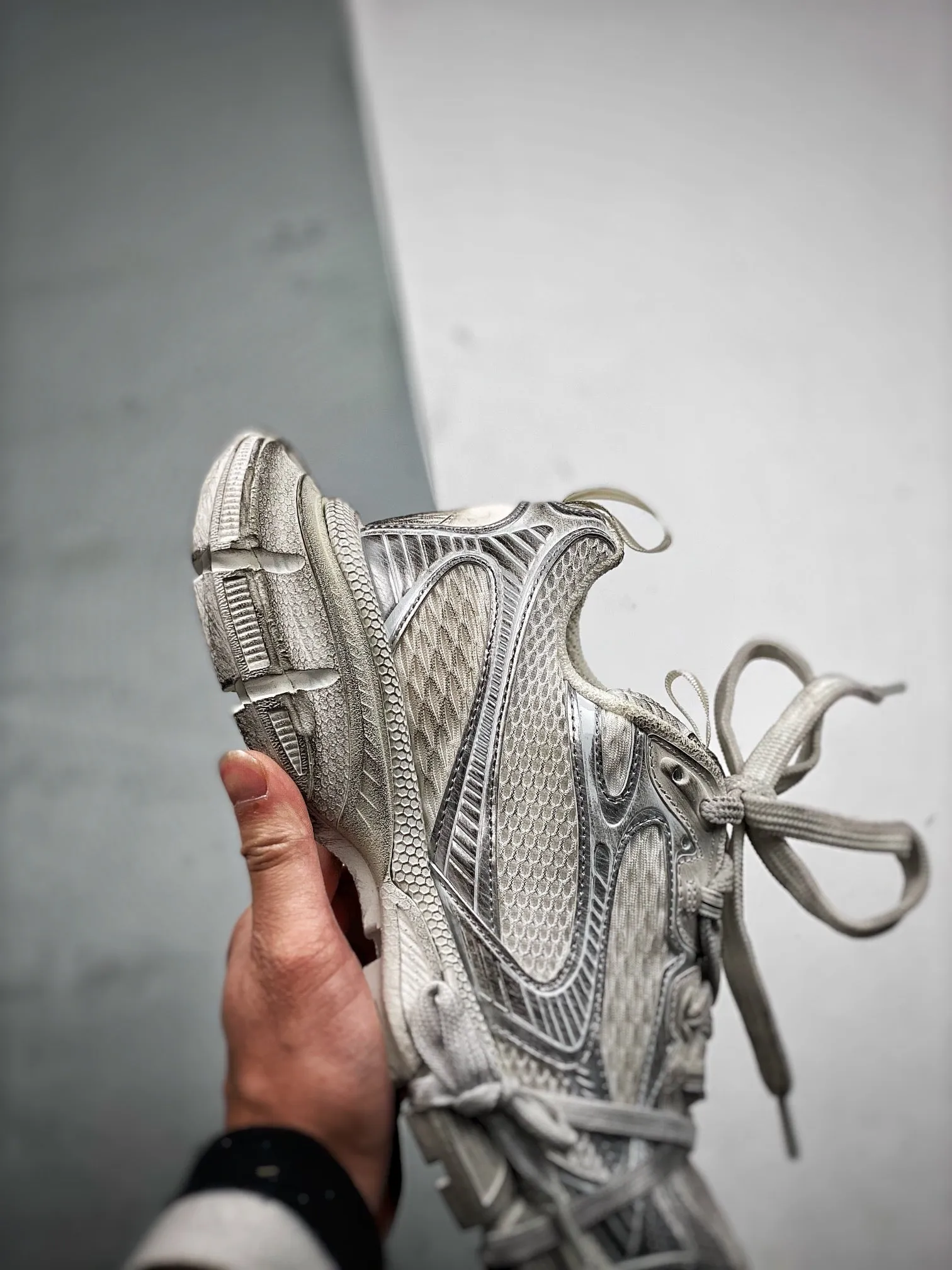 BAL Women's 3XL Sneakers in Light Beige Mesh and Polyurethane-197