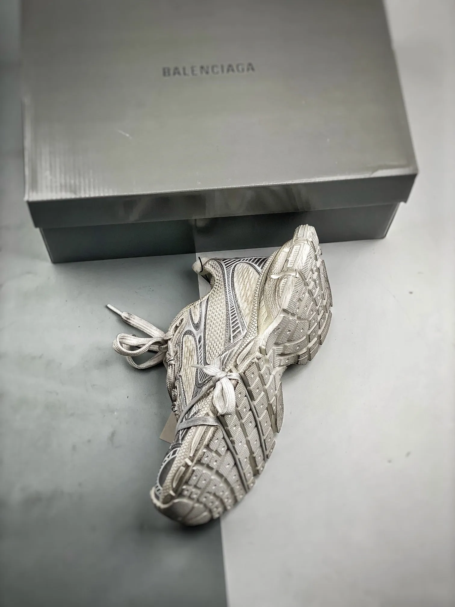 BAL Women's 3XL Sneakers in Light Beige Mesh and Polyurethane-197