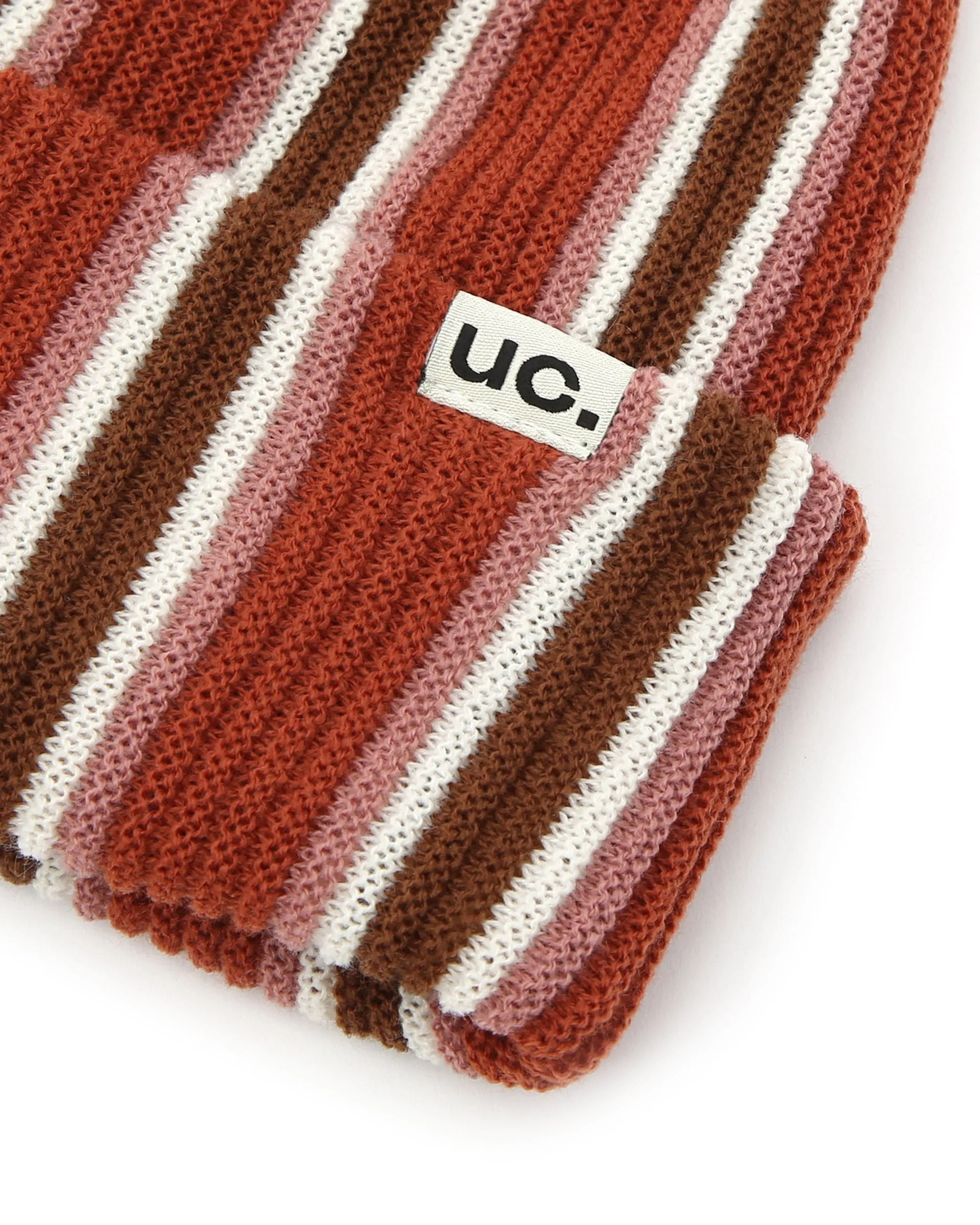 BEANIE / VERTICAL STRIPE / BRICK