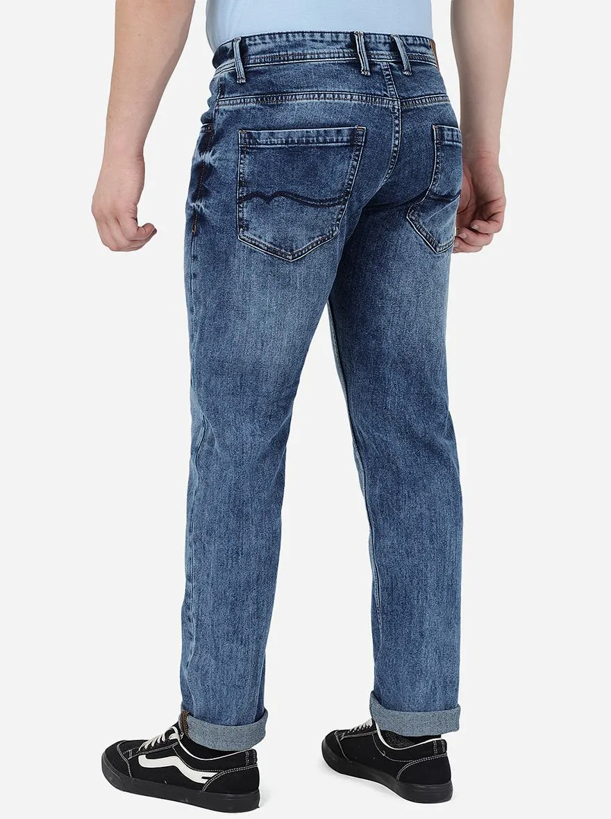 Blue Solid Narrow Jeans | Greenfibre