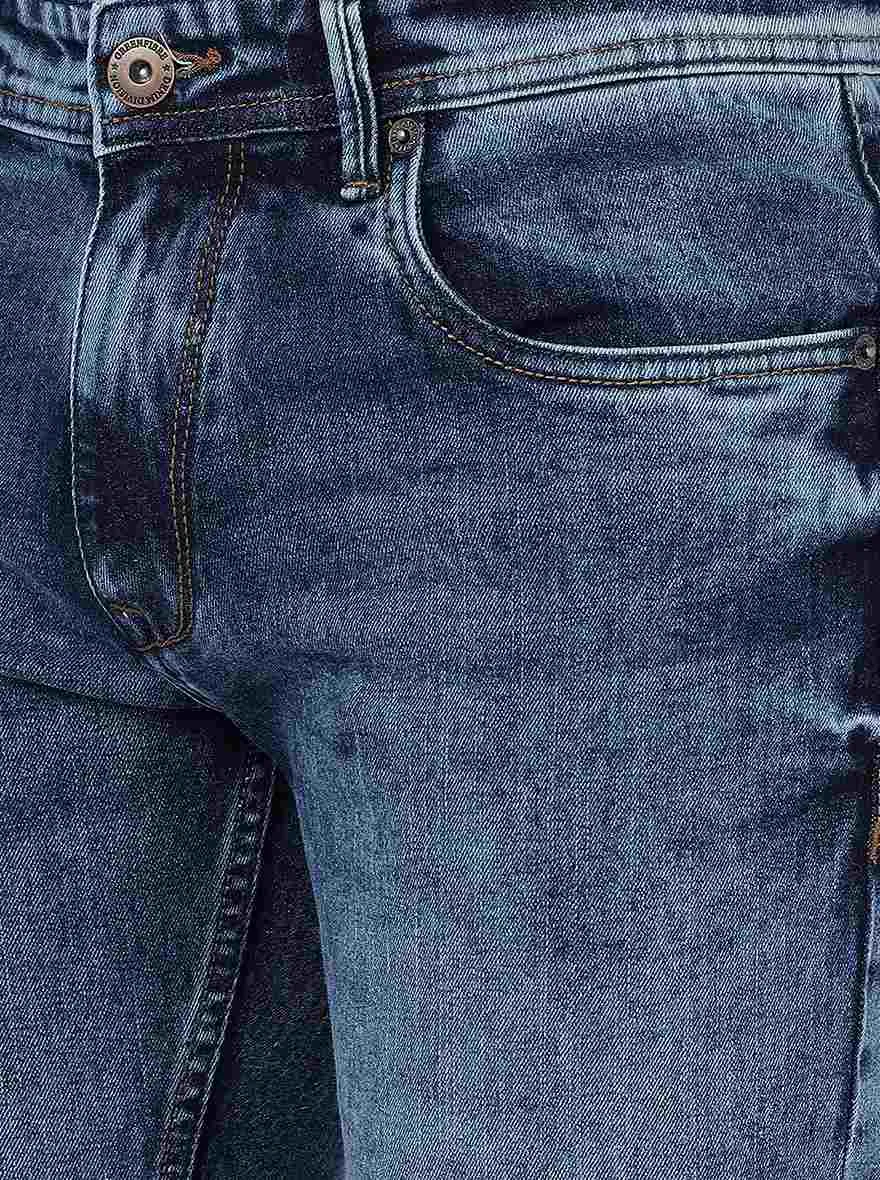 Blue Solid Narrow Jeans | Greenfibre