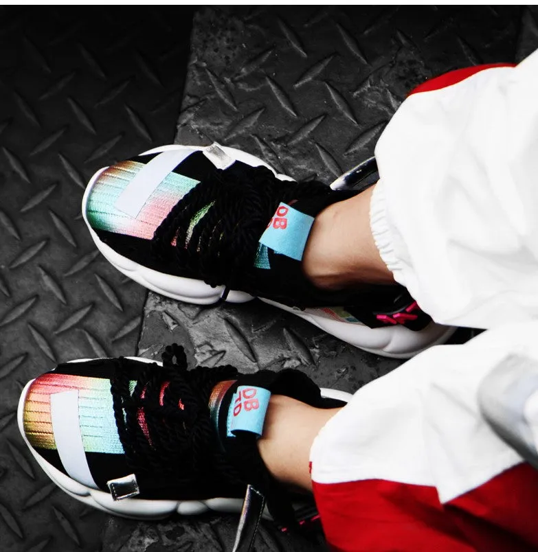 BOOPDO BOOST HEEL PANELED TRAINERS