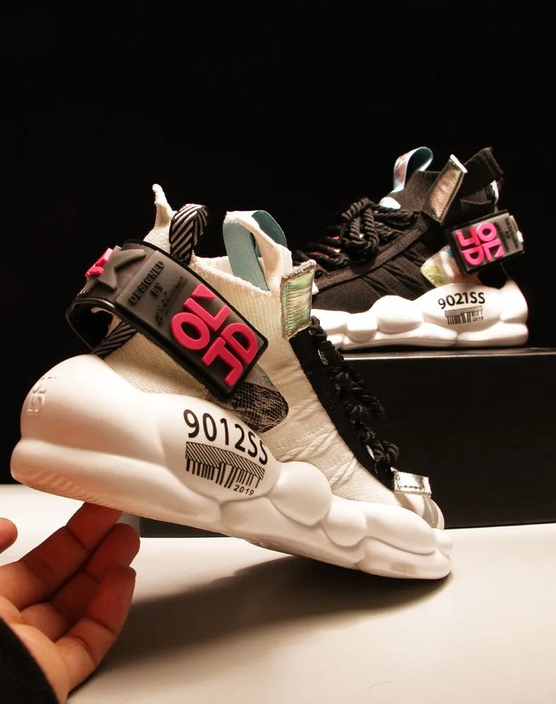 BOOPDO BOOST HEEL PANELED TRAINERS