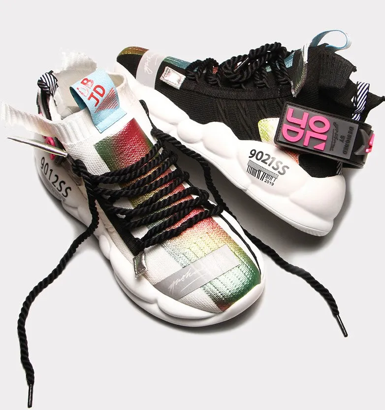 BOOPDO BOOST HEEL PANELED TRAINERS