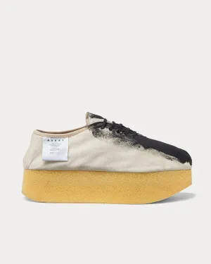 Brushstrokes Print Light Canvas Low Top Sneakers