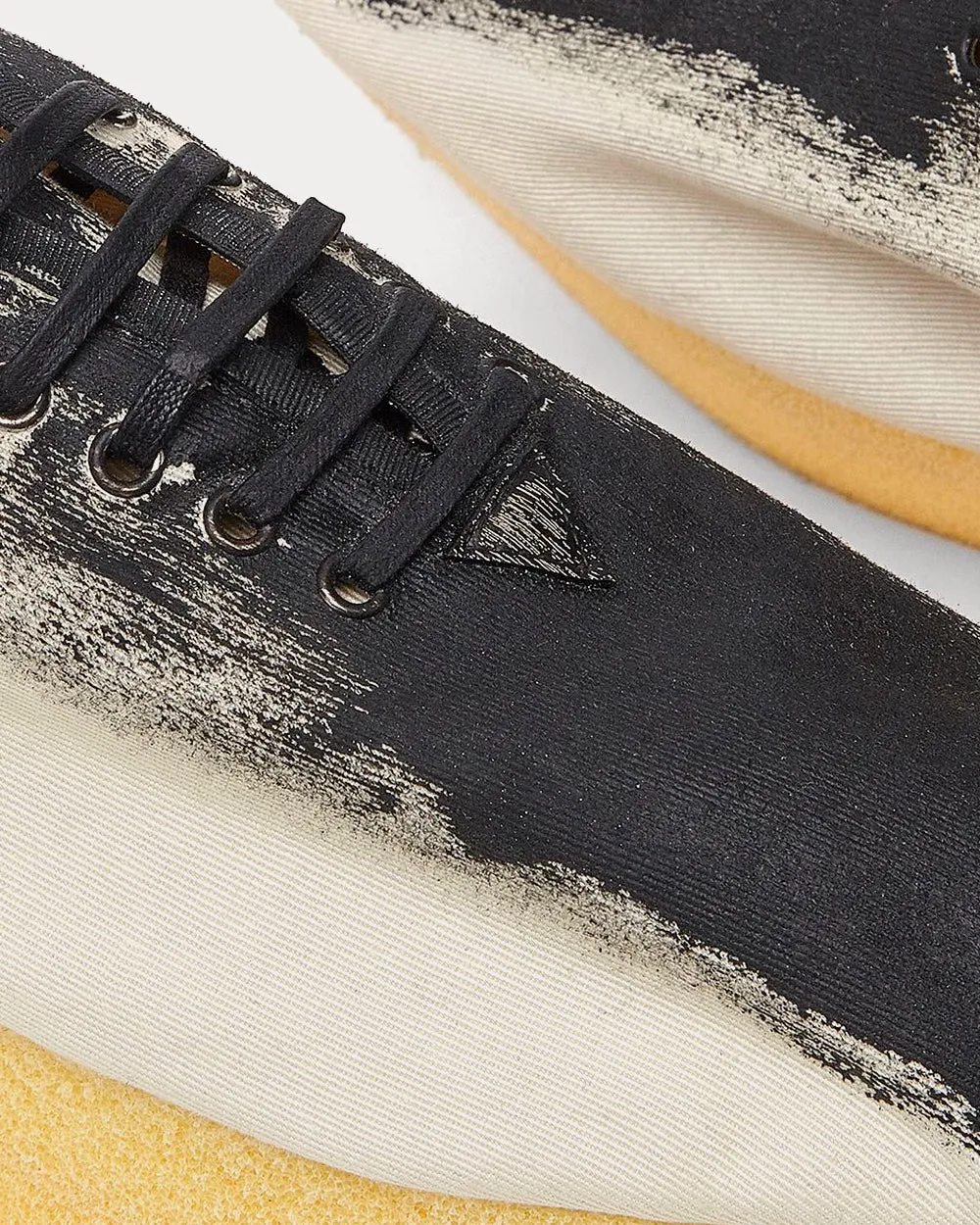 Brushstrokes Print Light Canvas Low Top Sneakers