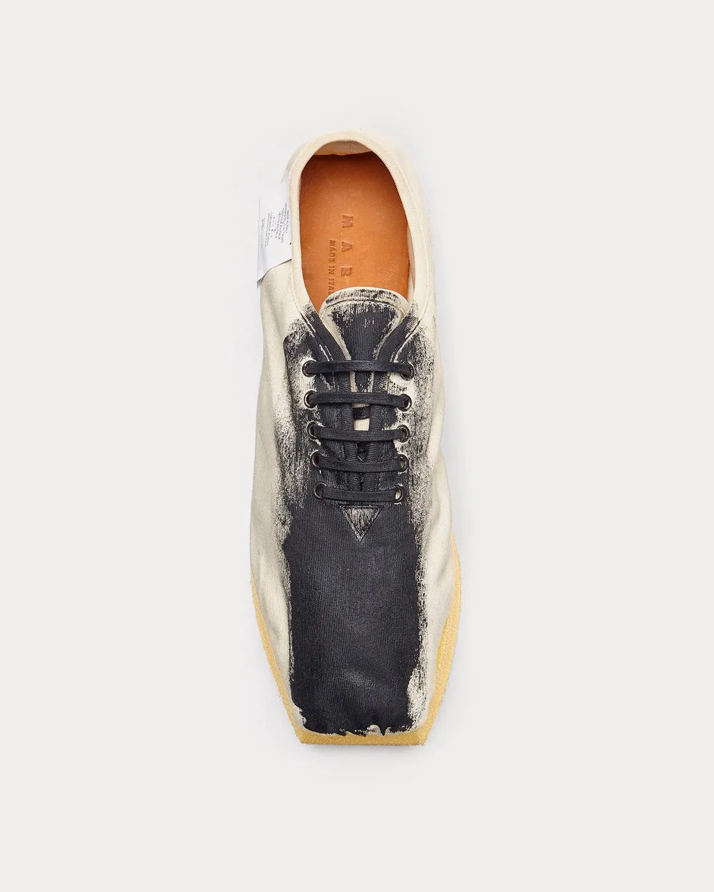 Brushstrokes Print Light Canvas Low Top Sneakers
