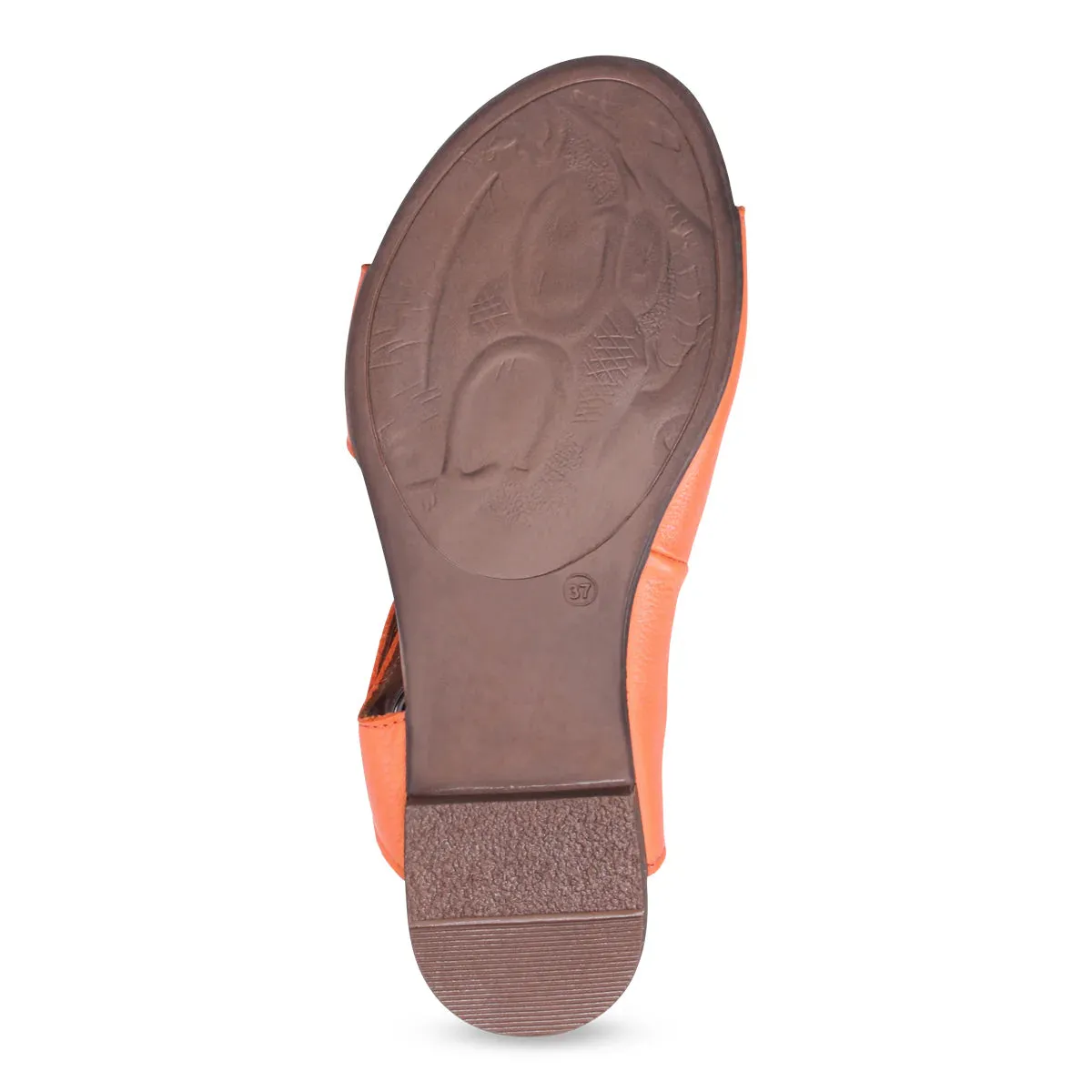 Buenos Tessie Leather Flat Sandal | Sunset