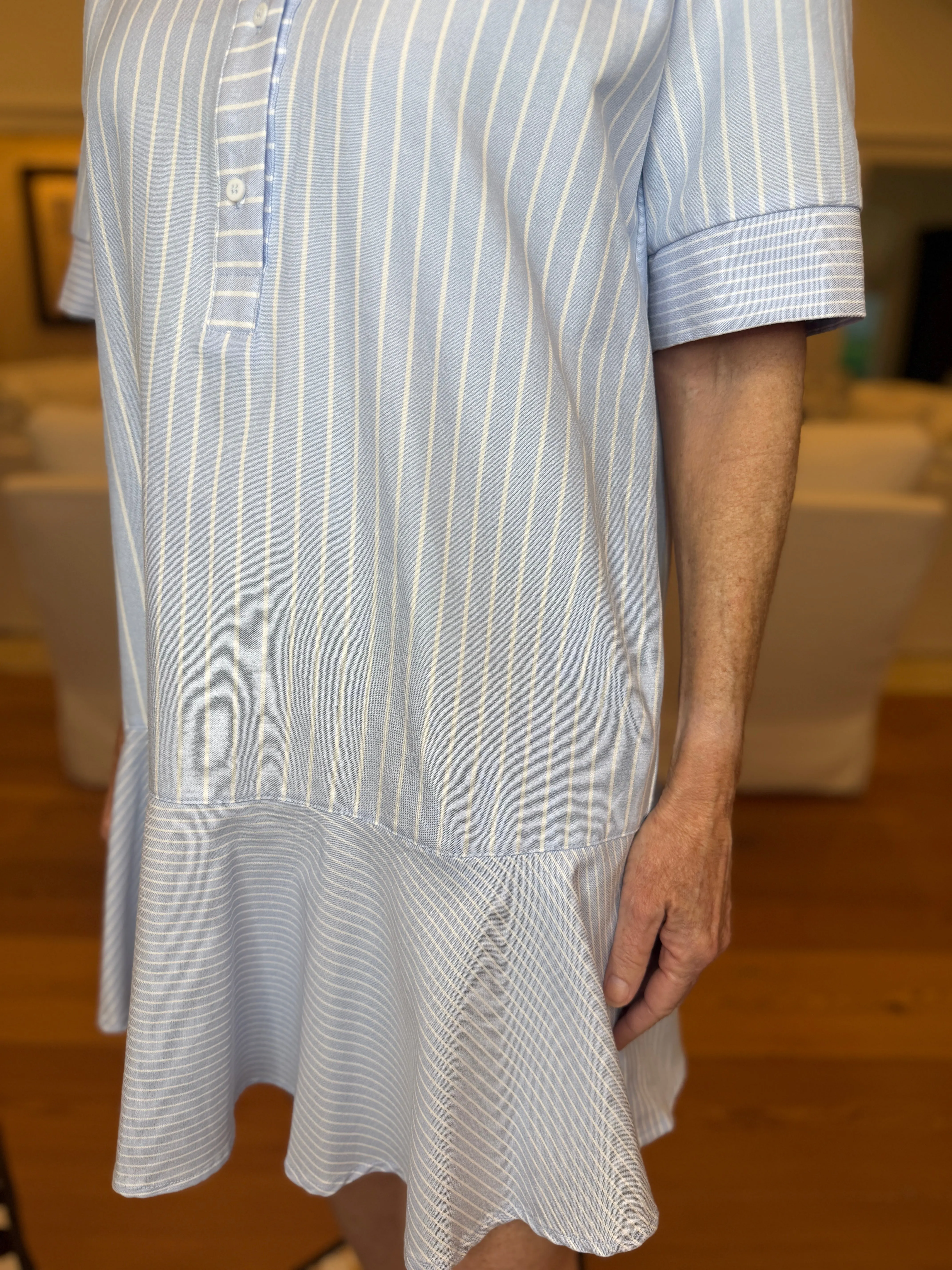 Caught Stepping Out Light Blue Stripe Dress