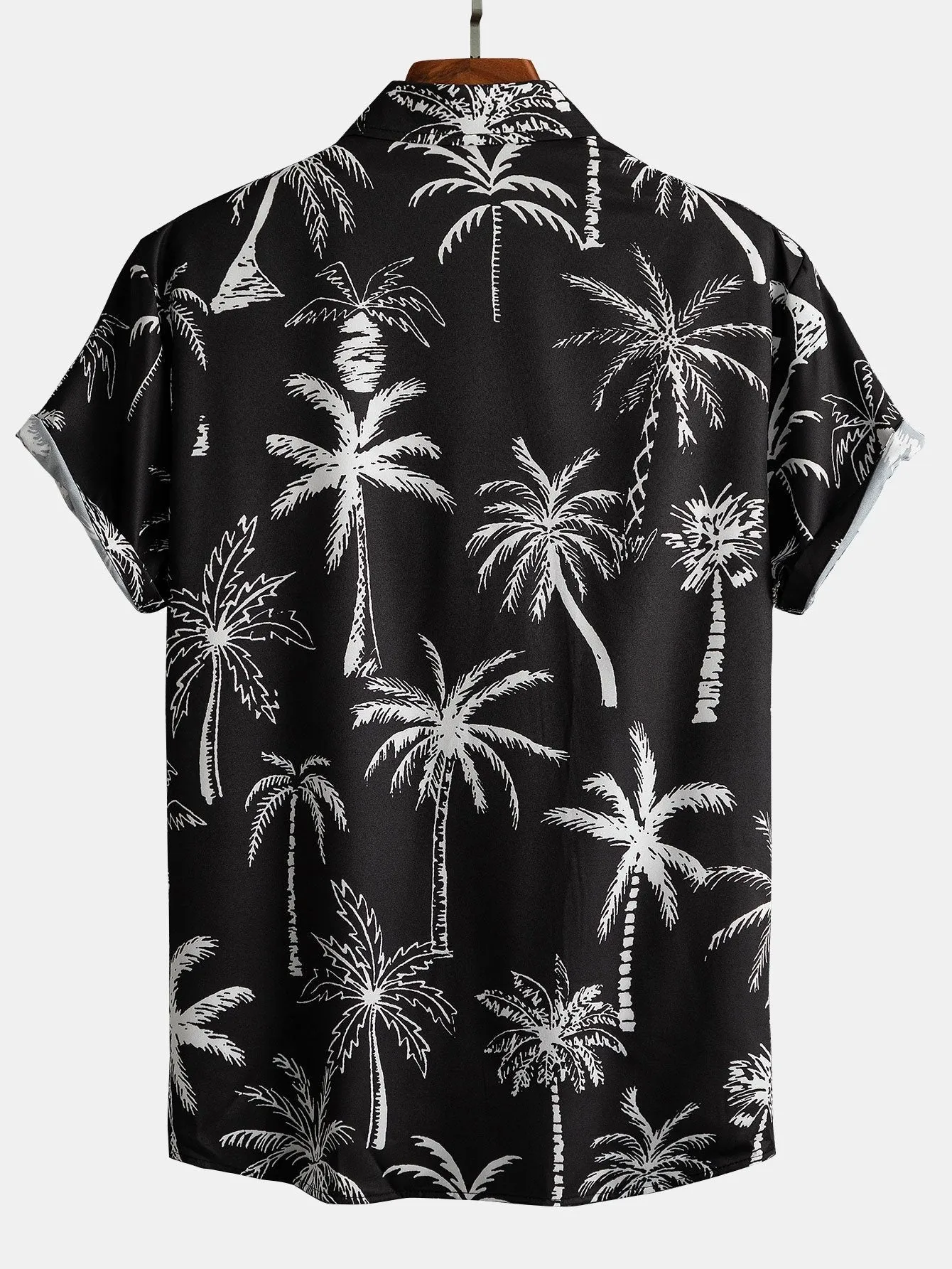David Palm Tree Print Set  Button-Up Shirt & Swim Shorts