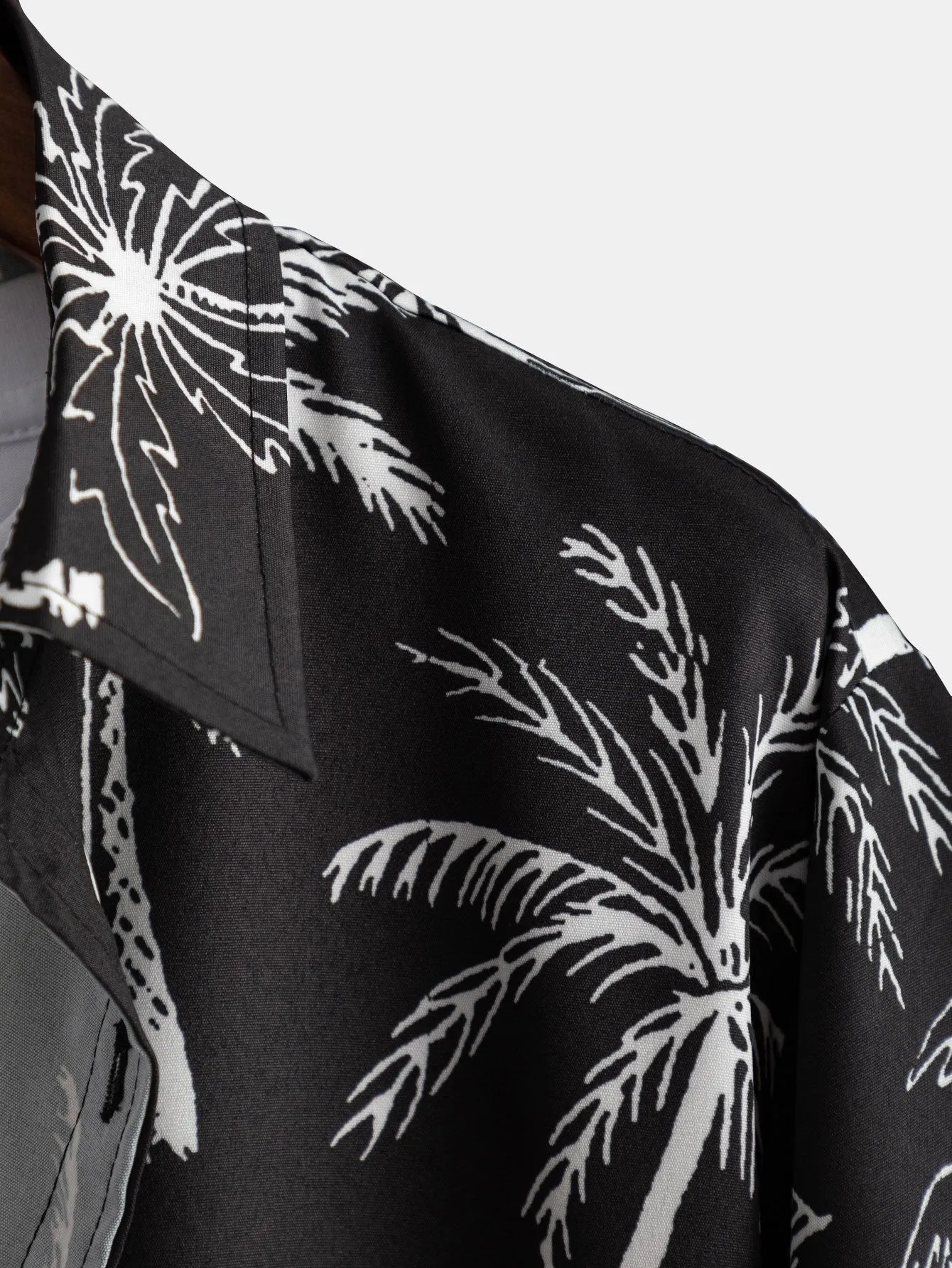 David Palm Tree Print Set  Button-Up Shirt & Swim Shorts