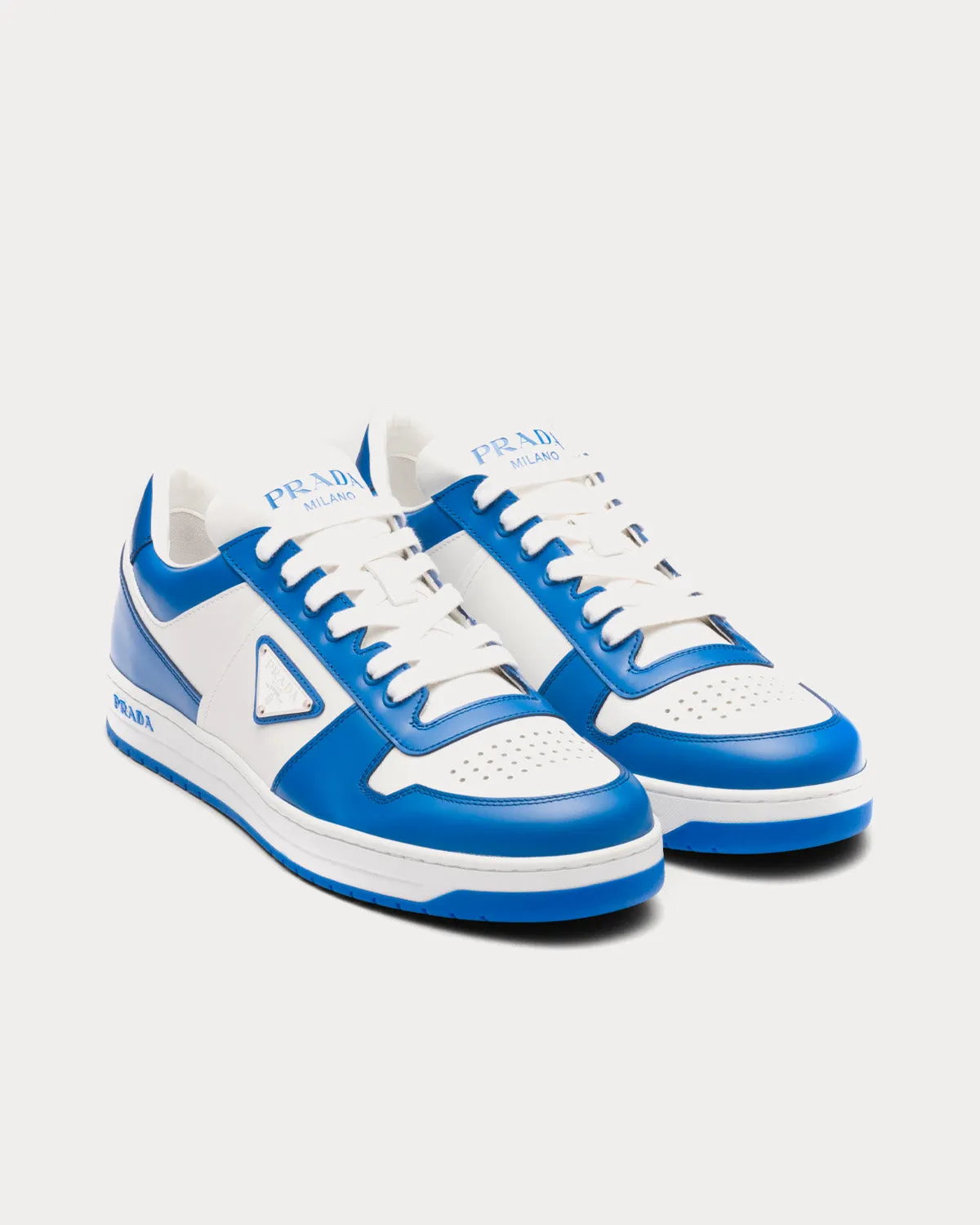 Downtown Leather White / Cobalt Blue Low Top Sneakers