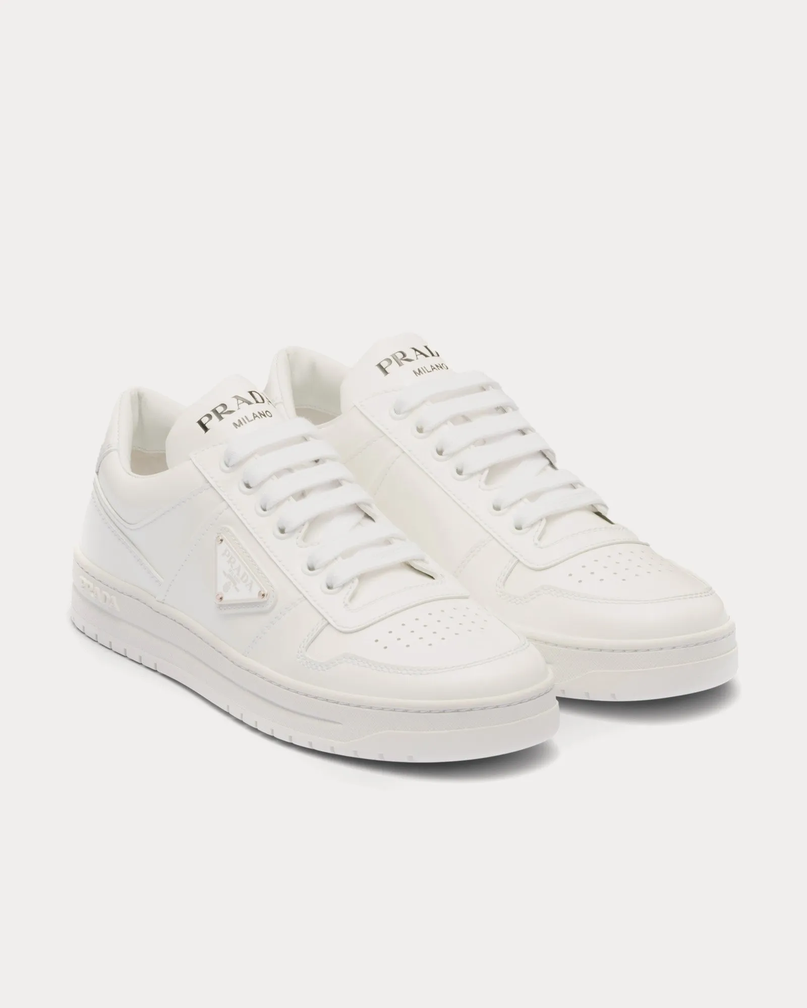 Downtown Patent Leather White Low Top Sneakers