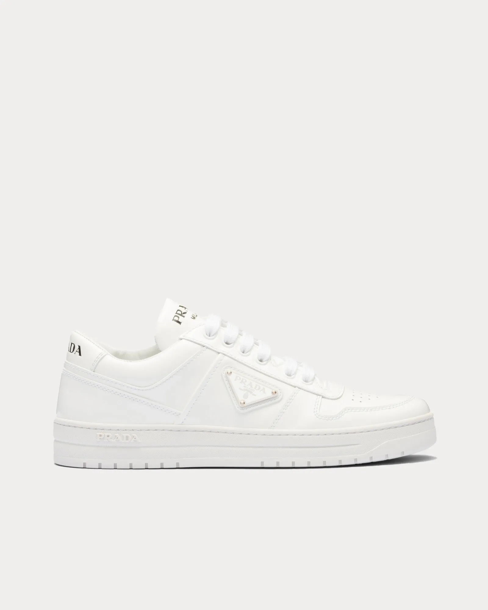 Downtown Patent Leather White Low Top Sneakers