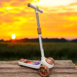 Easy Foldable Kids Scooty with Lights - Bright Brown Color