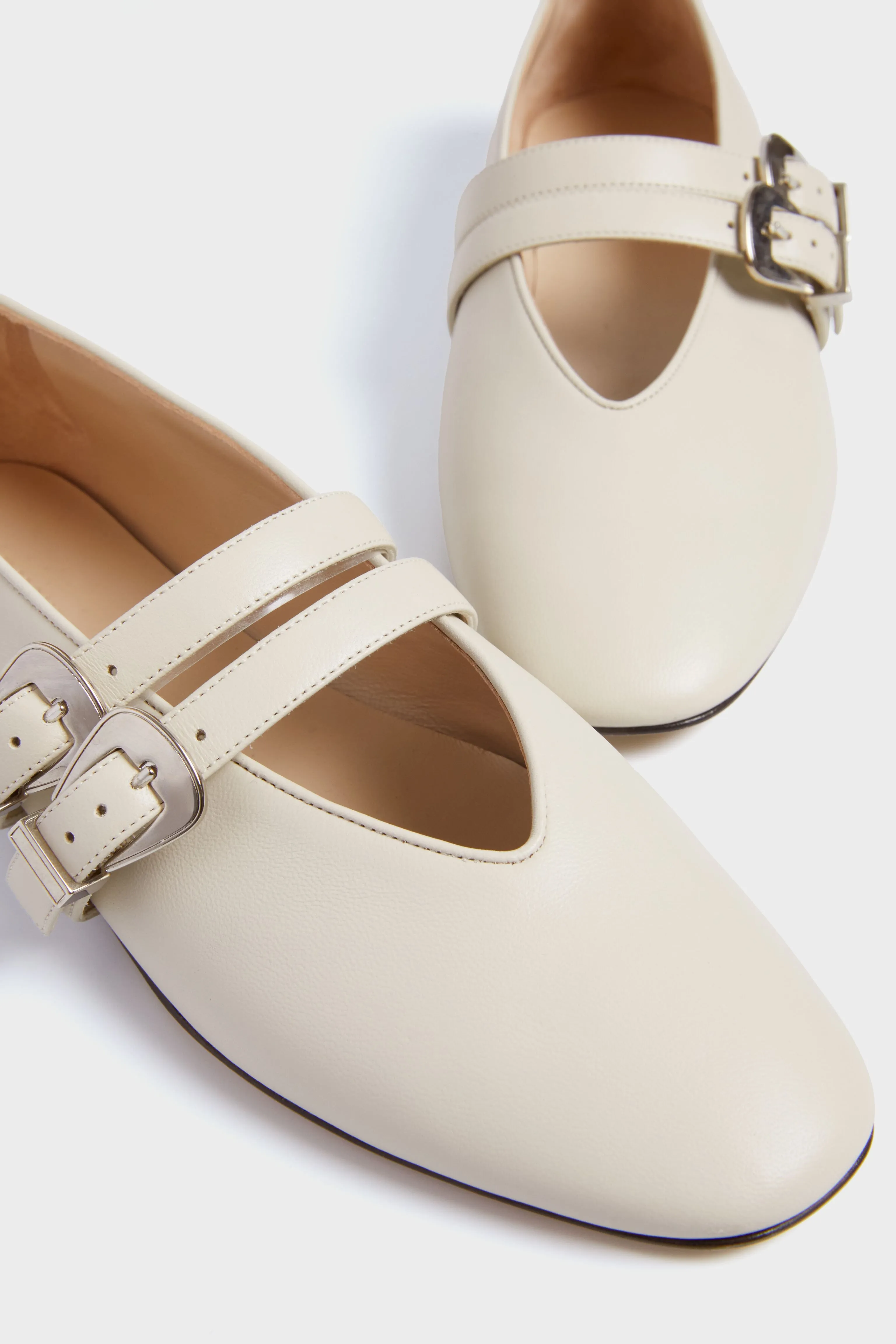 Ecru Claudia Leather Slippers