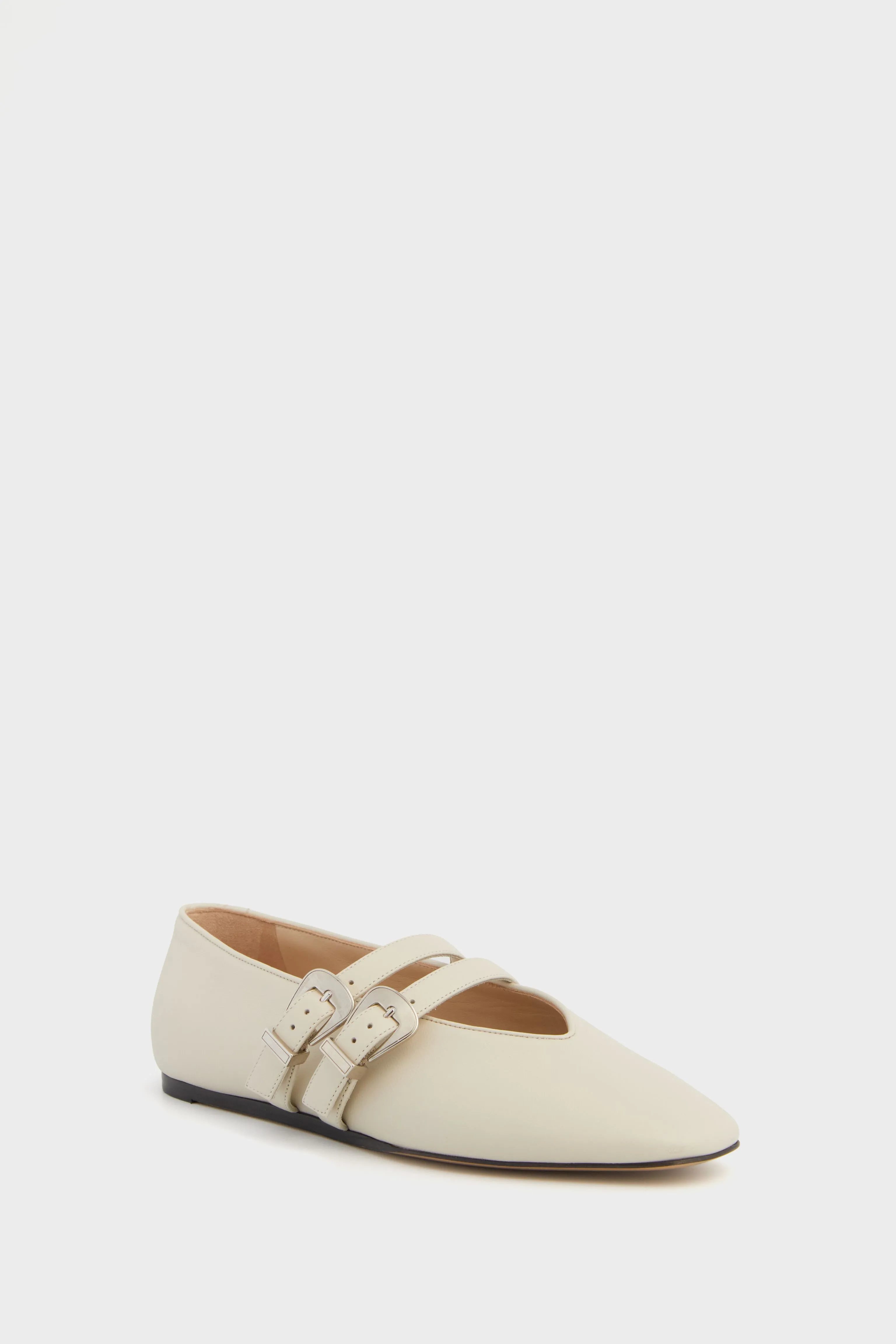 Ecru Claudia Leather Slippers