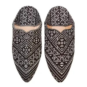 Embroidered Babouches Black