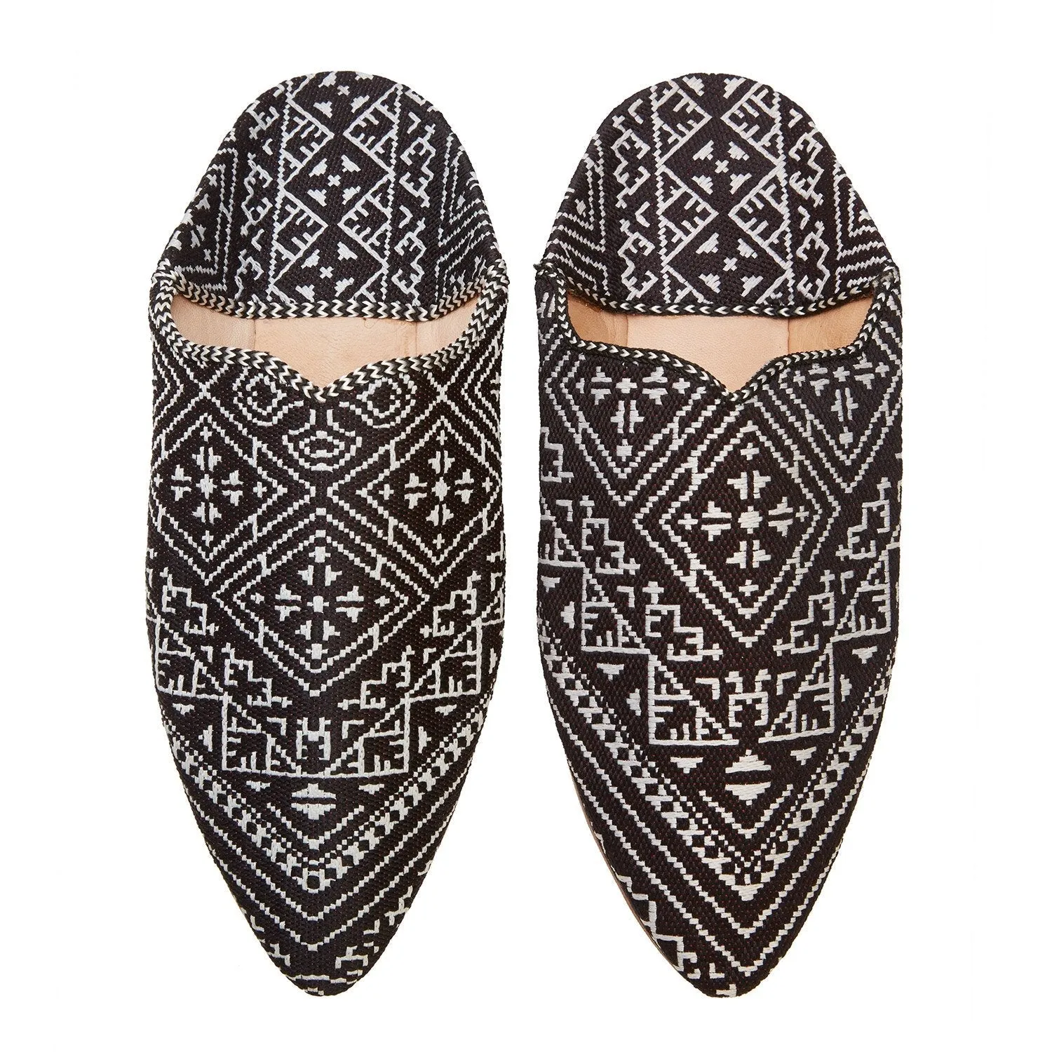 Embroidered Babouches Black