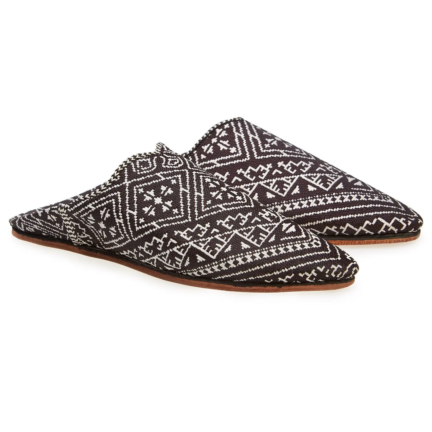Embroidered Babouches Black