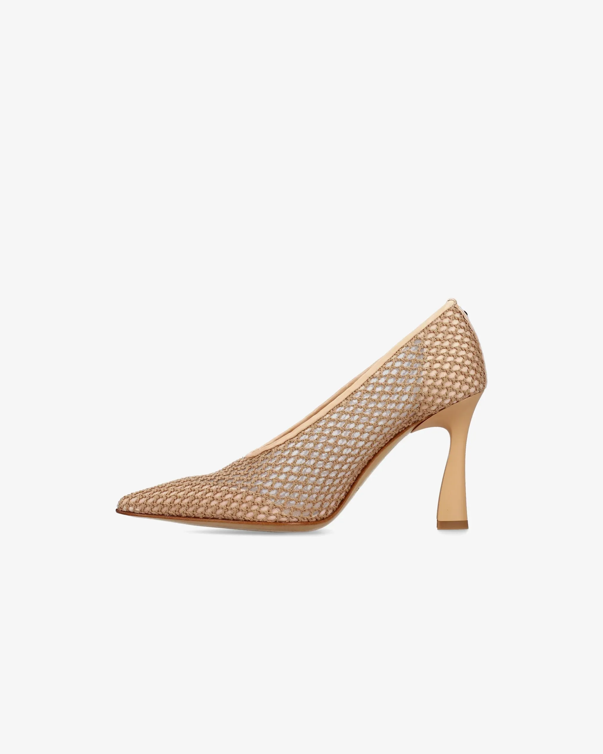 Embroidered mesh pumps with leather trim M6950E