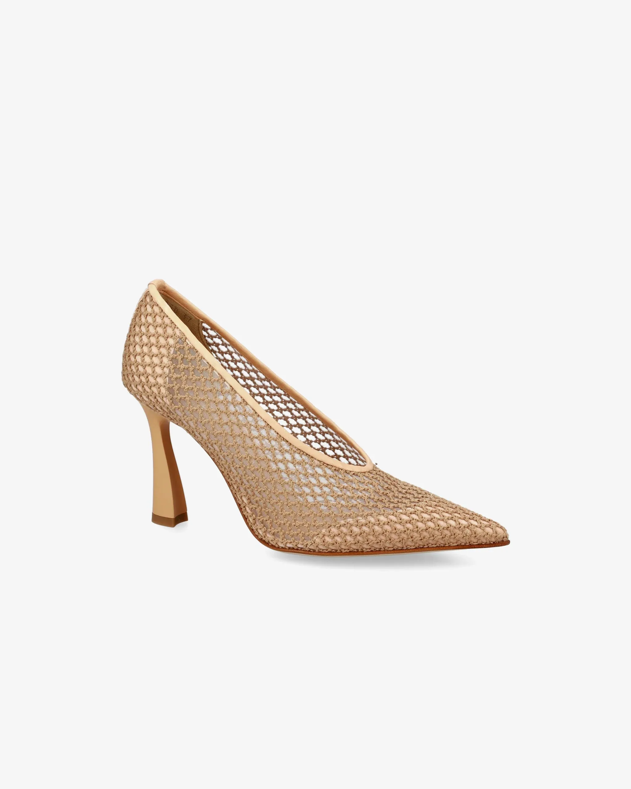 Embroidered mesh pumps with leather trim M6950E
