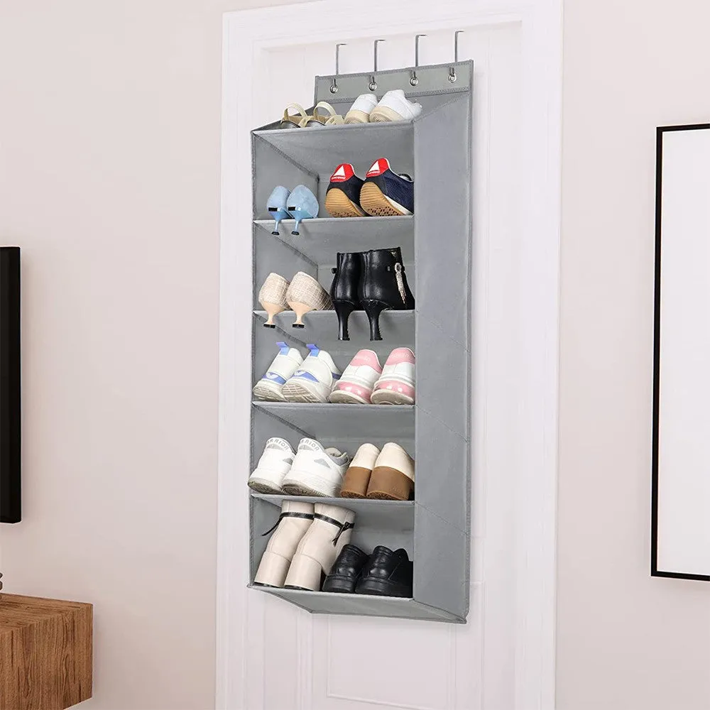 FancyGrab Multi Pockets Over the Door Shoe Organizer Hanging Shoes Storage Bag with Hooks for Closet and Dorm Narrow Door