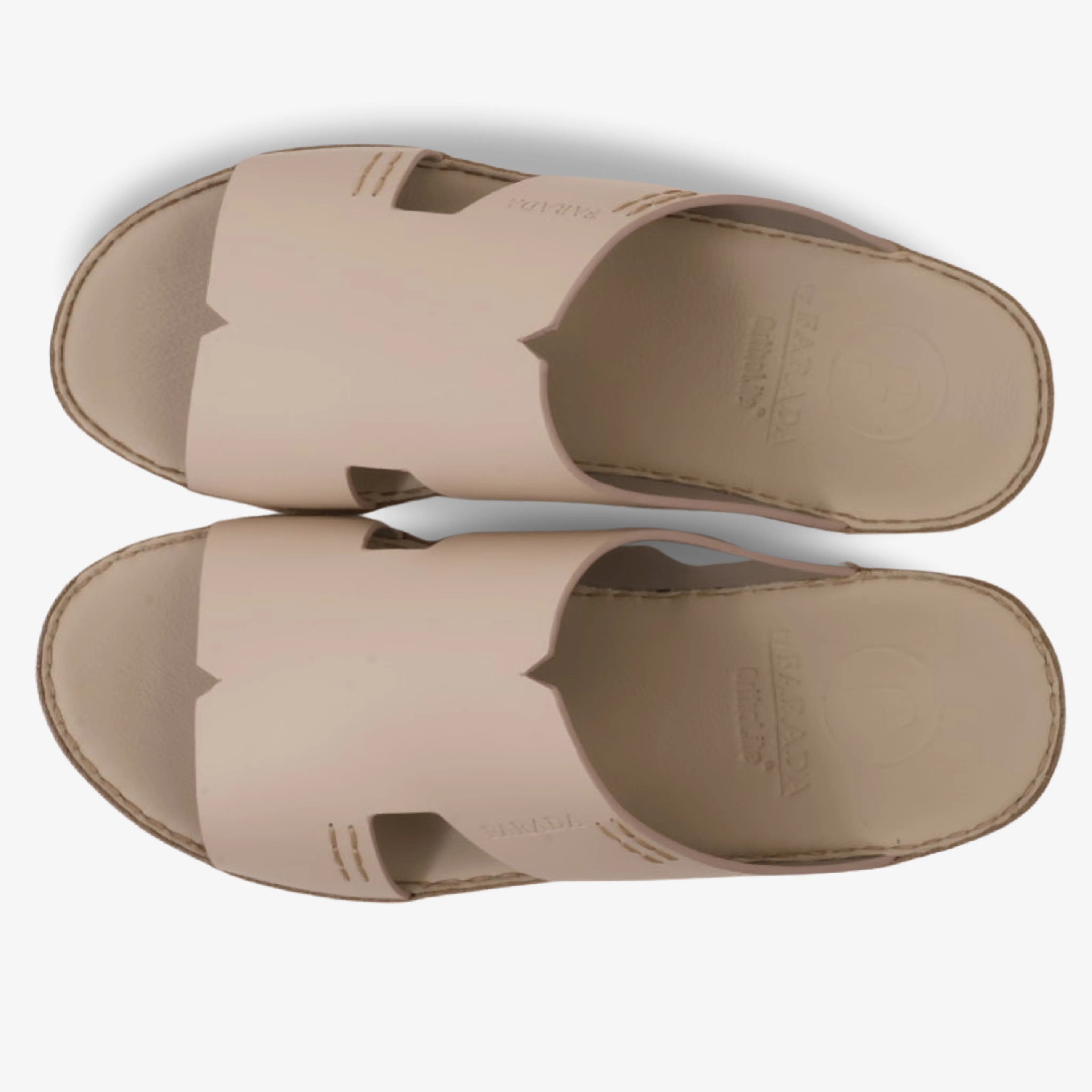 FARADA CLASSIC MENS LEATHER SANDALS WHITE SAND