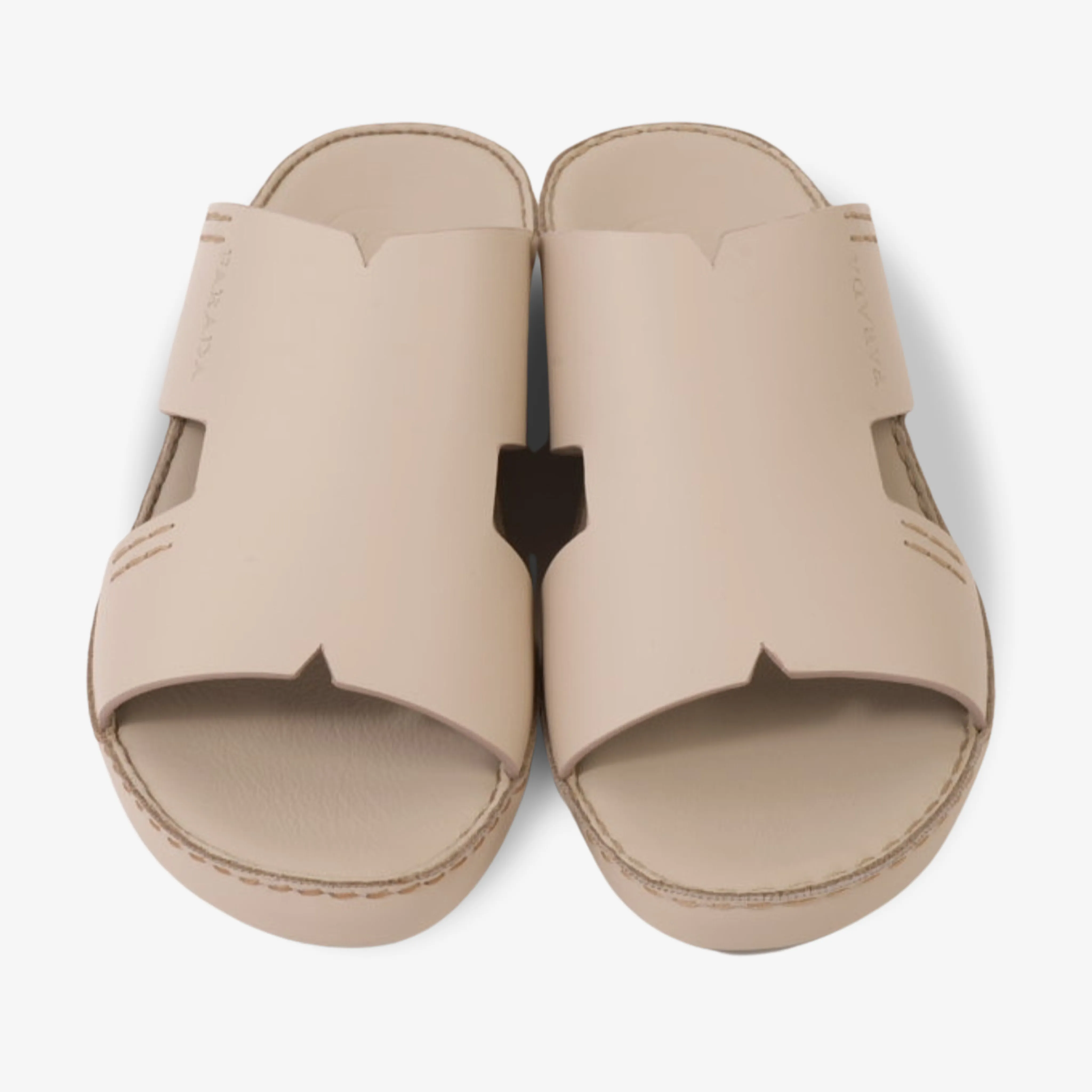 FARADA CLASSIC MENS LEATHER SANDALS WHITE SAND