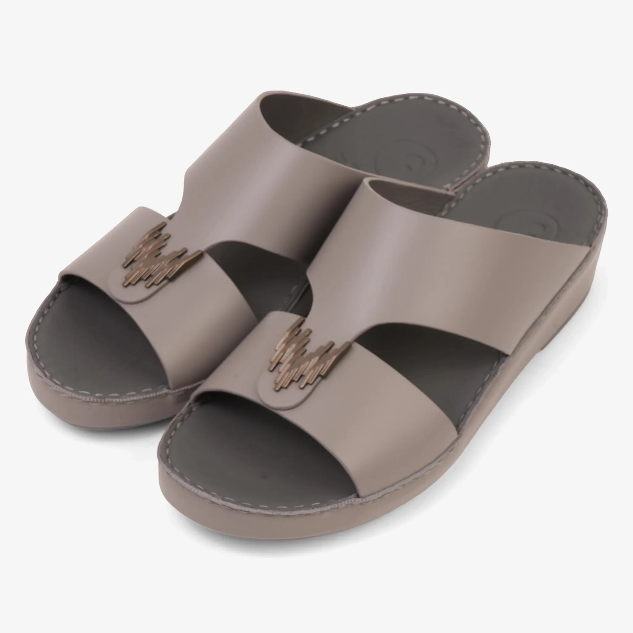 FARADA PREMIUM LEATHER 3D BUCKLE SANDALS LONDON SKY