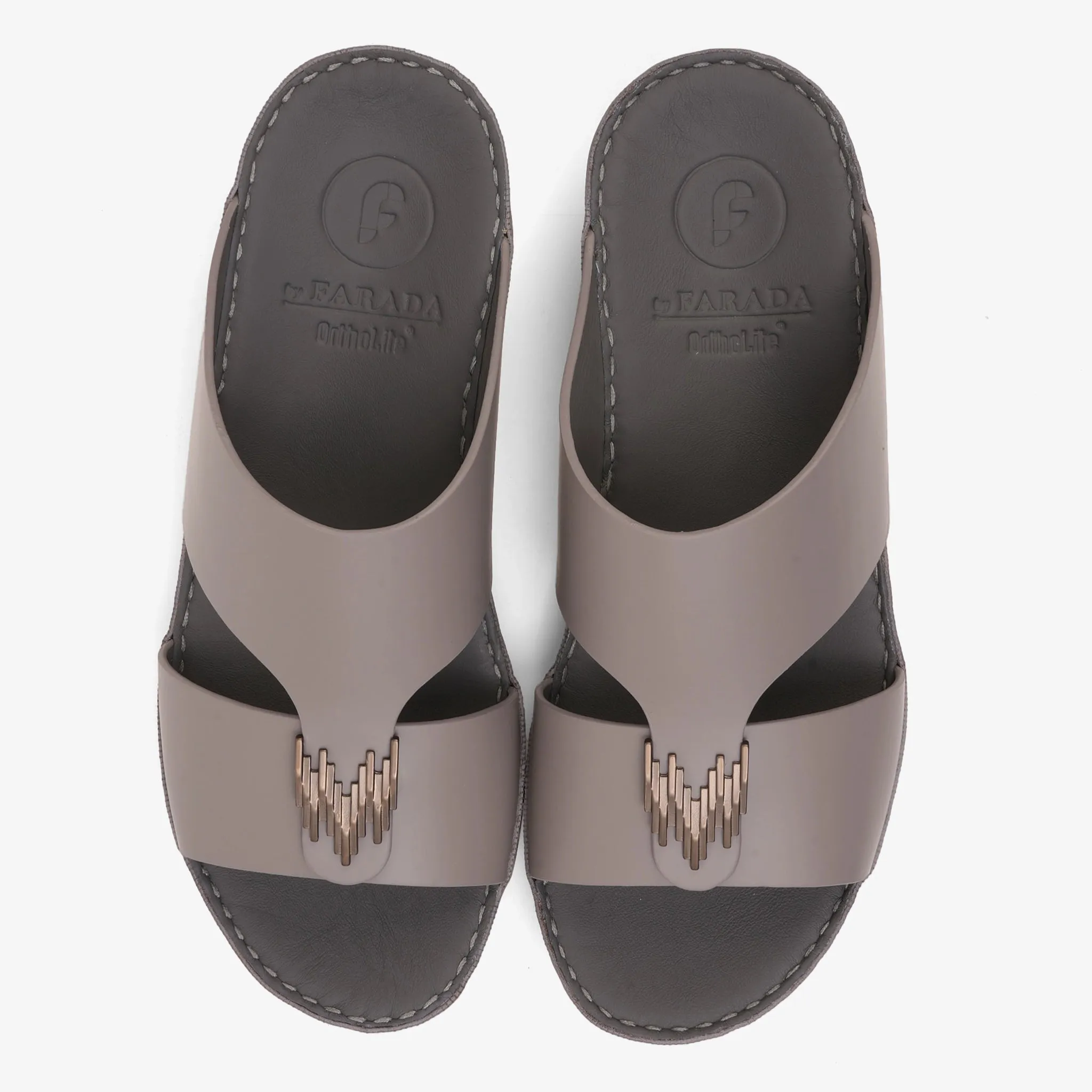 FARADA PREMIUM LEATHER 3D BUCKLE SANDALS LONDON SKY