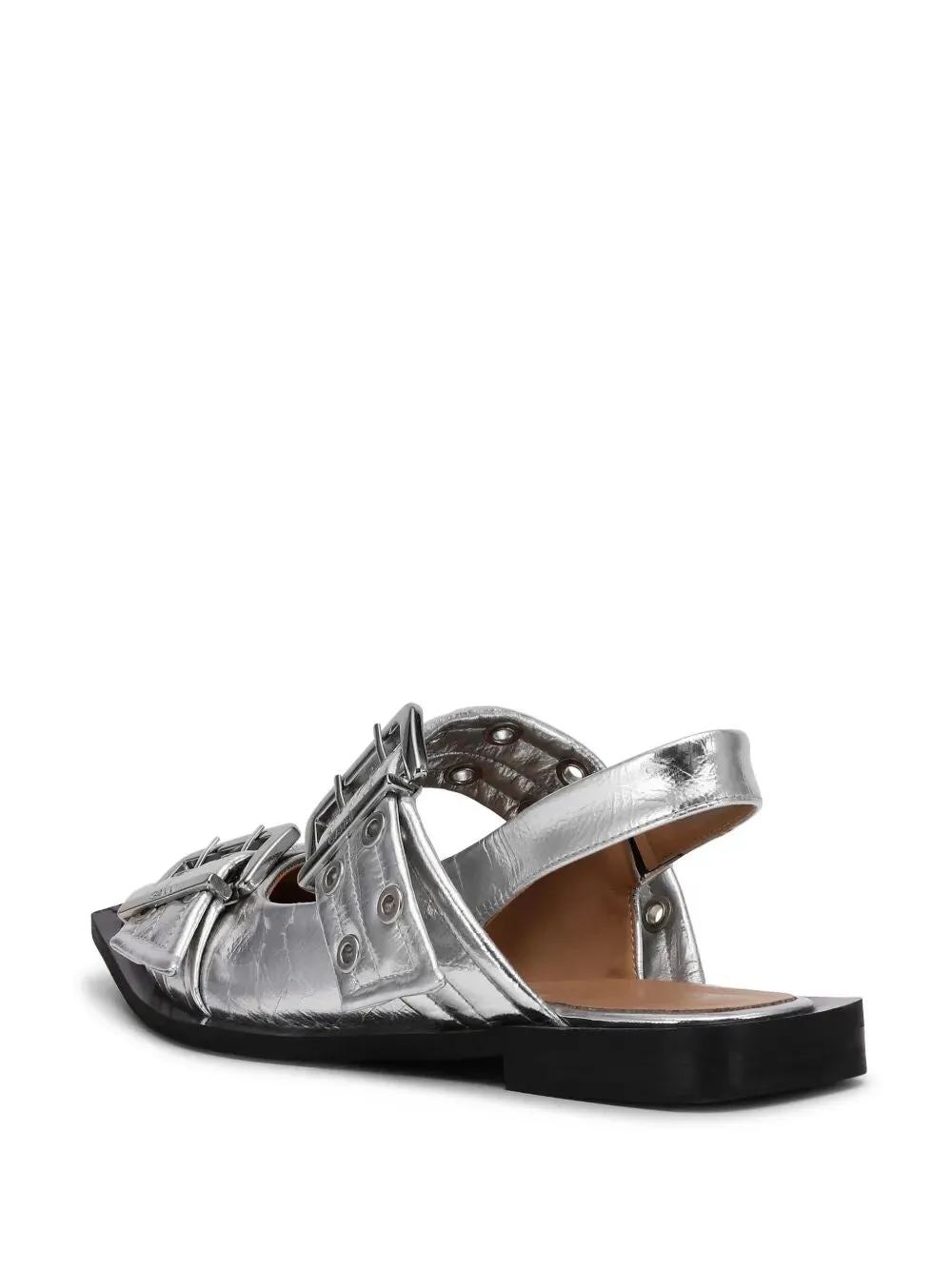 Feminine Buckle Ballerina Metallic