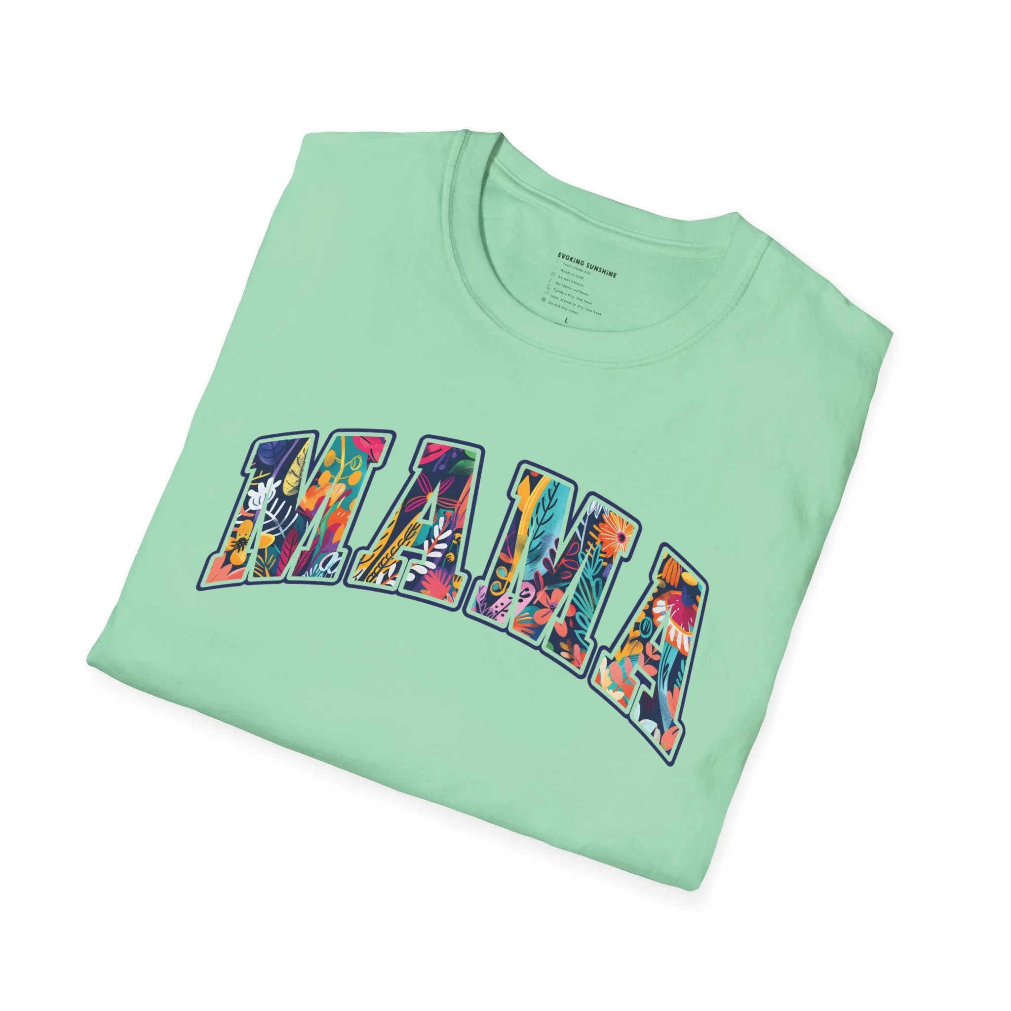 Floral "MAMA" Shirt  Bold, Bright, and Beautiful - Unisex Softstyle T-Shirt