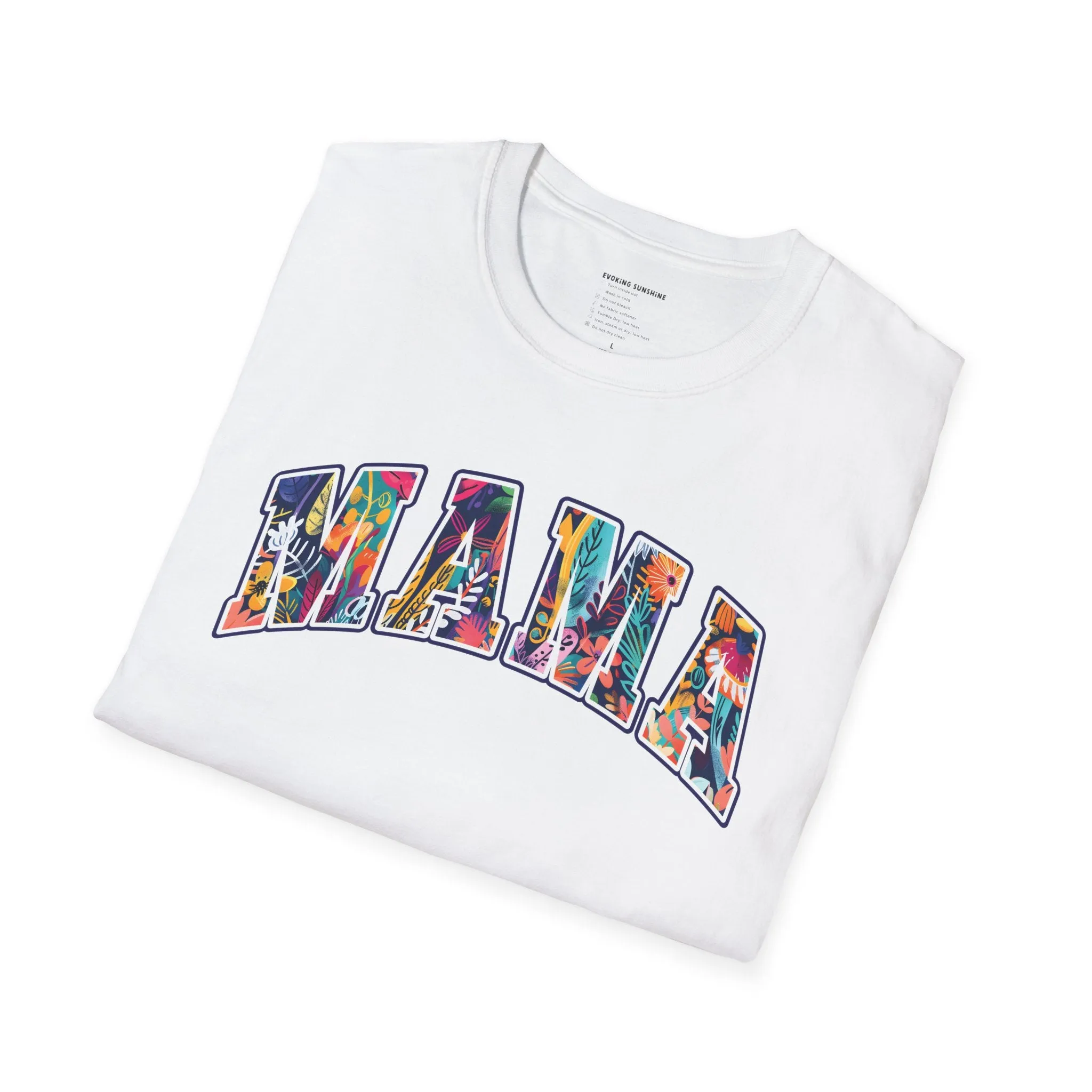 Floral "MAMA" Shirt  Bold, Bright, and Beautiful - Unisex Softstyle T-Shirt