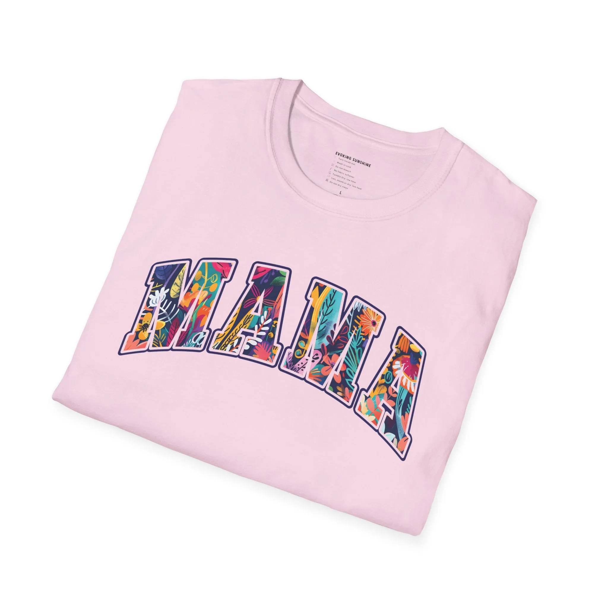 Floral "MAMA" Shirt  Bold, Bright, and Beautiful - Unisex Softstyle T-Shirt