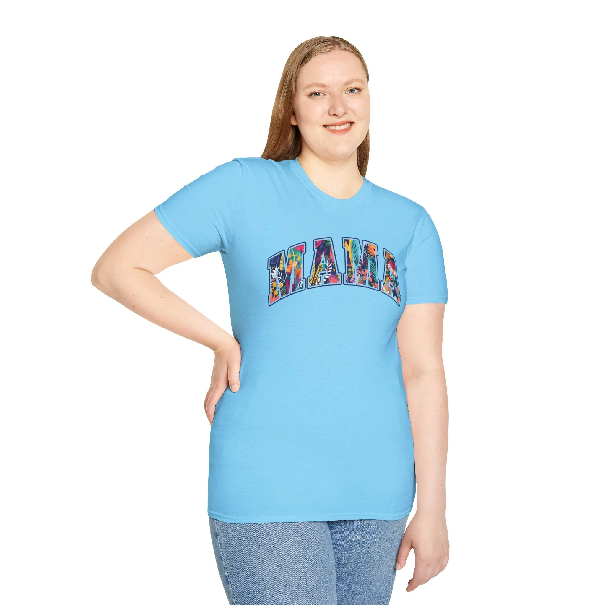 Floral "MAMA" Shirt  Bold, Bright, and Beautiful - Unisex Softstyle T-Shirt
