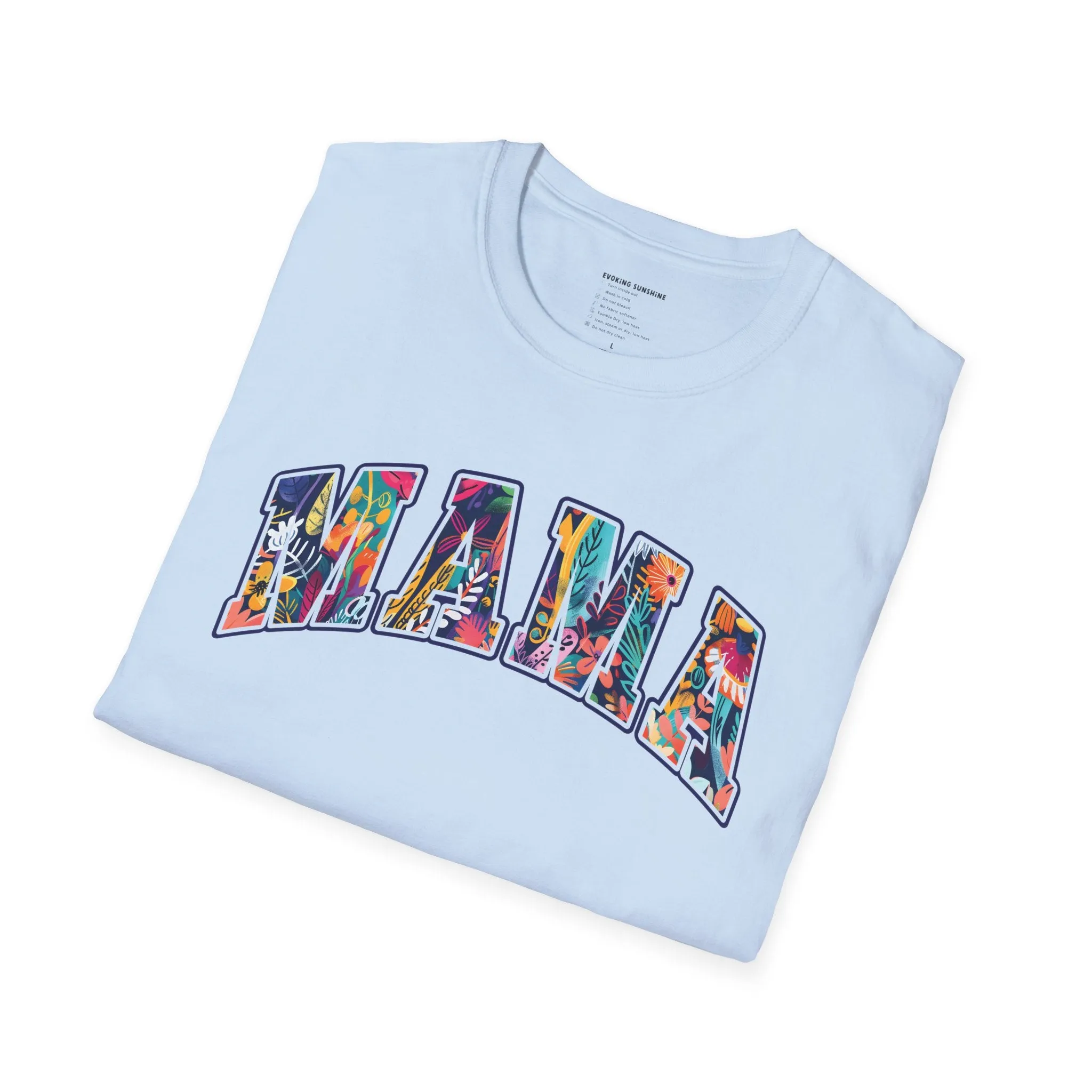 Floral "MAMA" Shirt  Bold, Bright, and Beautiful - Unisex Softstyle T-Shirt